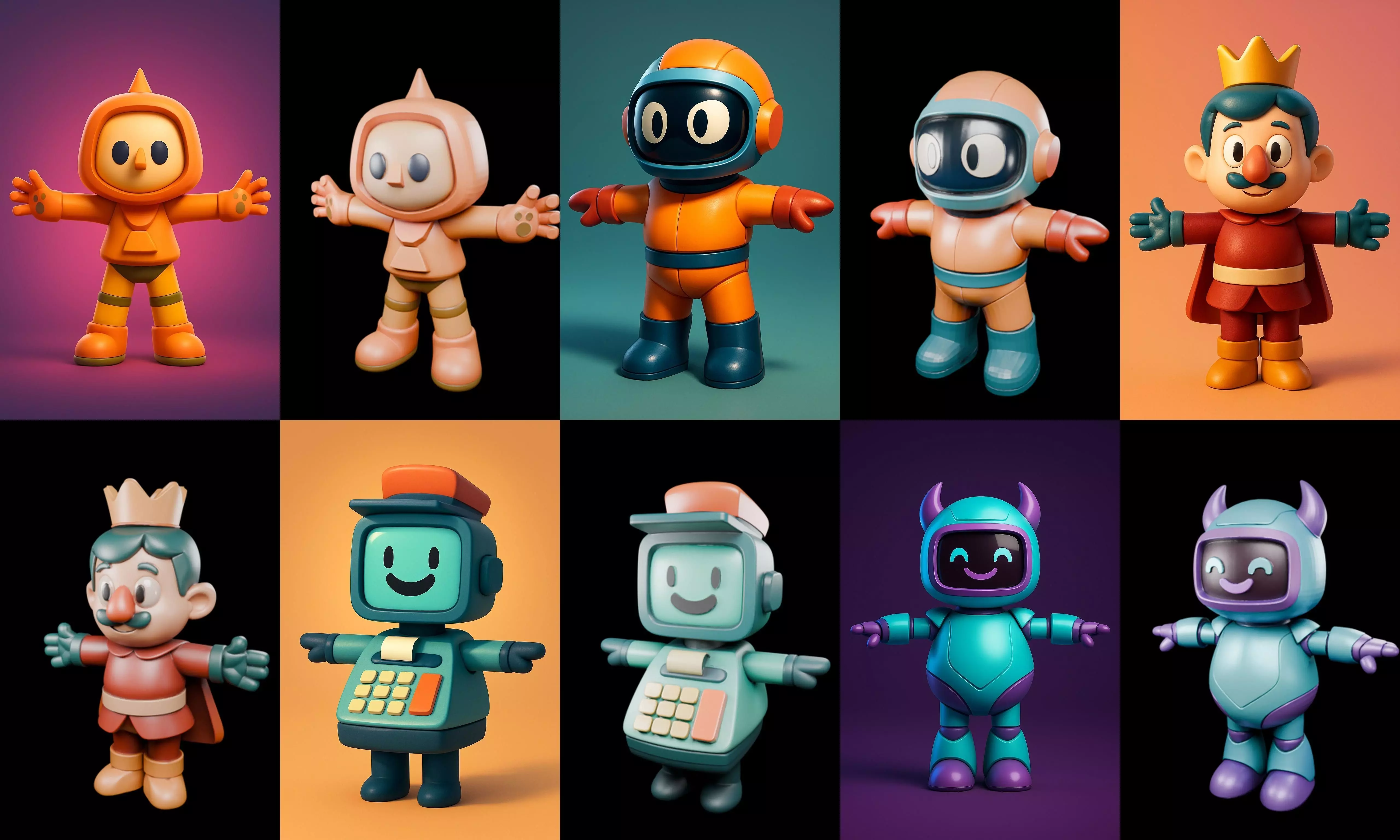 Mini Boy Fantasy bundle 5 pack 100 glb 3D model_7