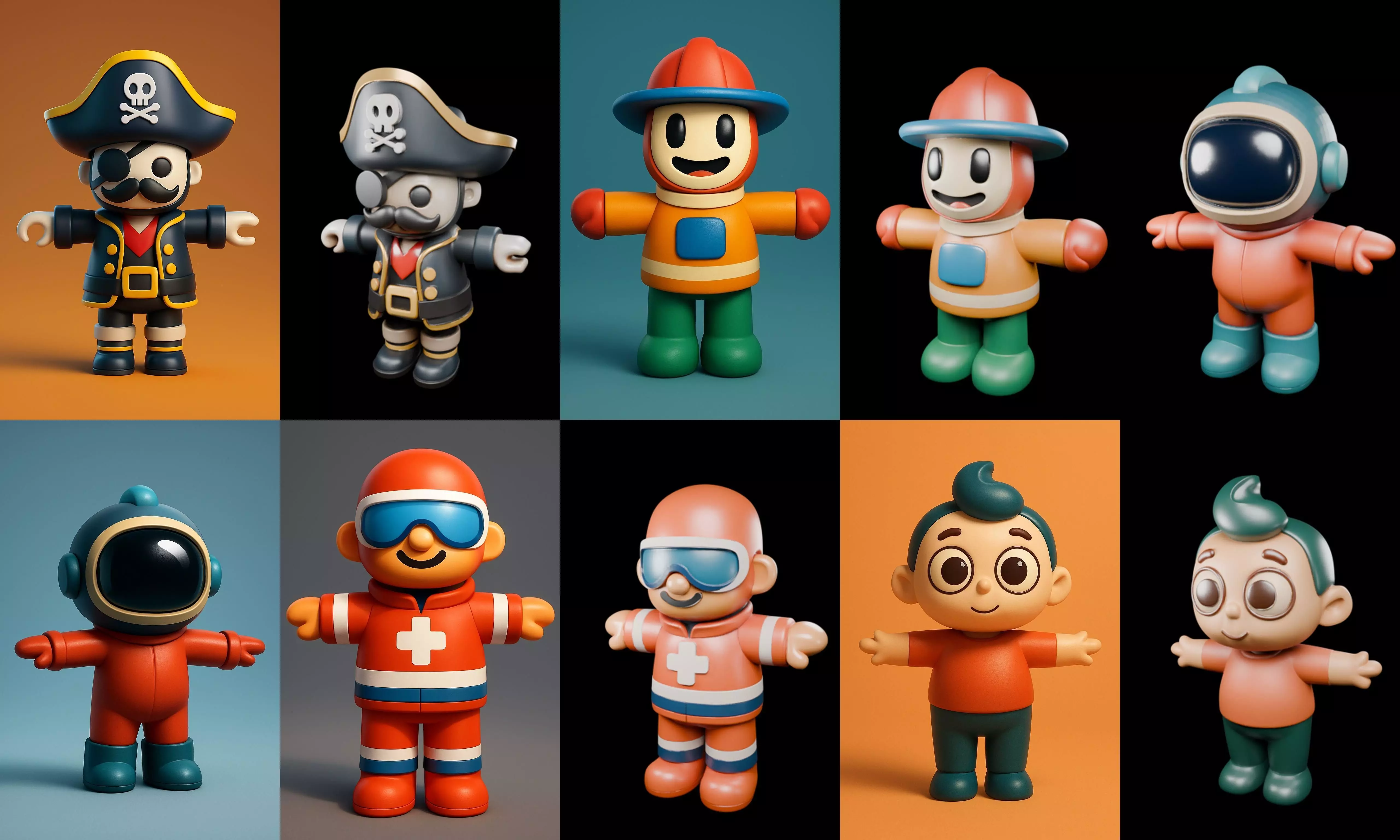Mini Boy Fantasy bundle 5 pack 100 glb 3D model_15