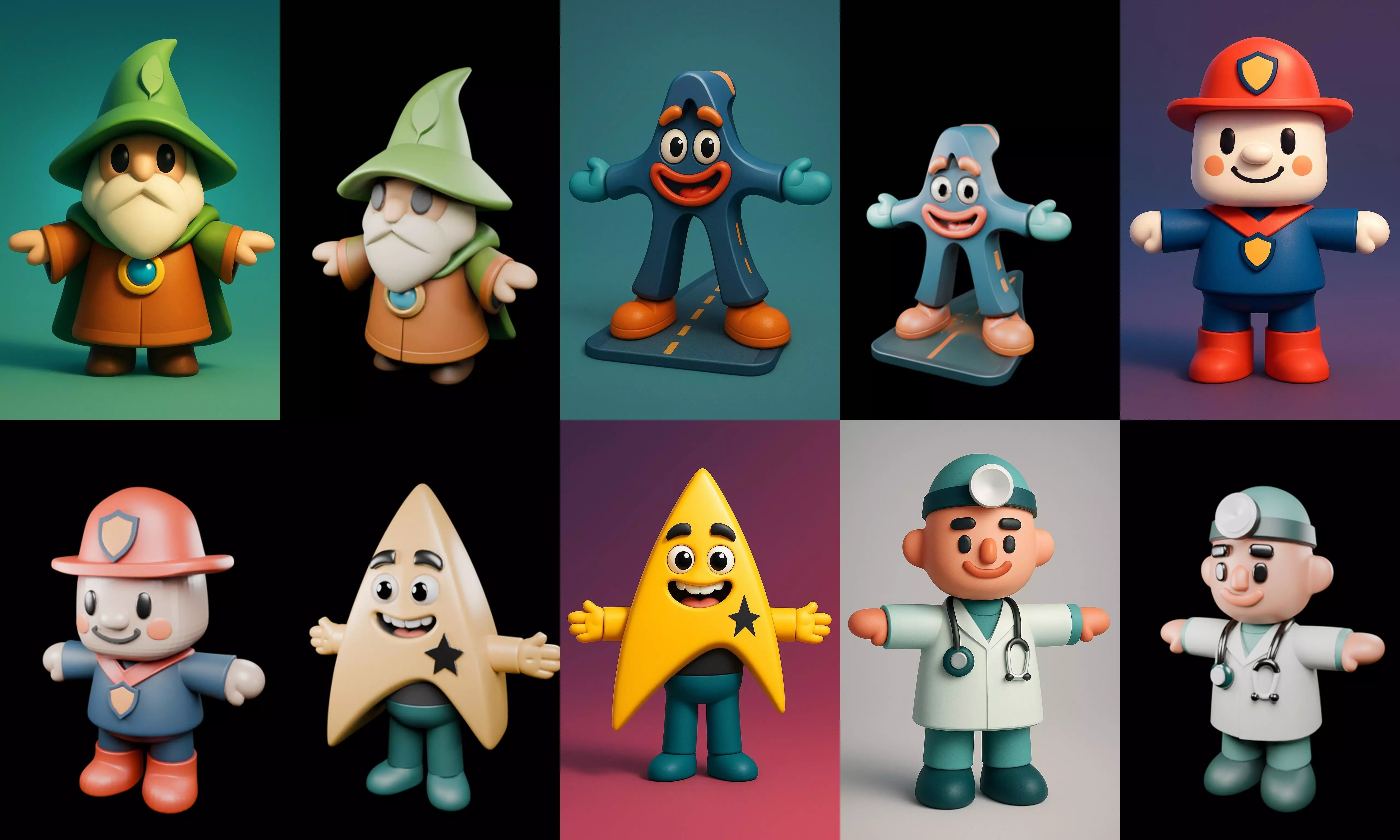 Mini Boy Fantasy bundle 5 pack 100 glb 3D model_1