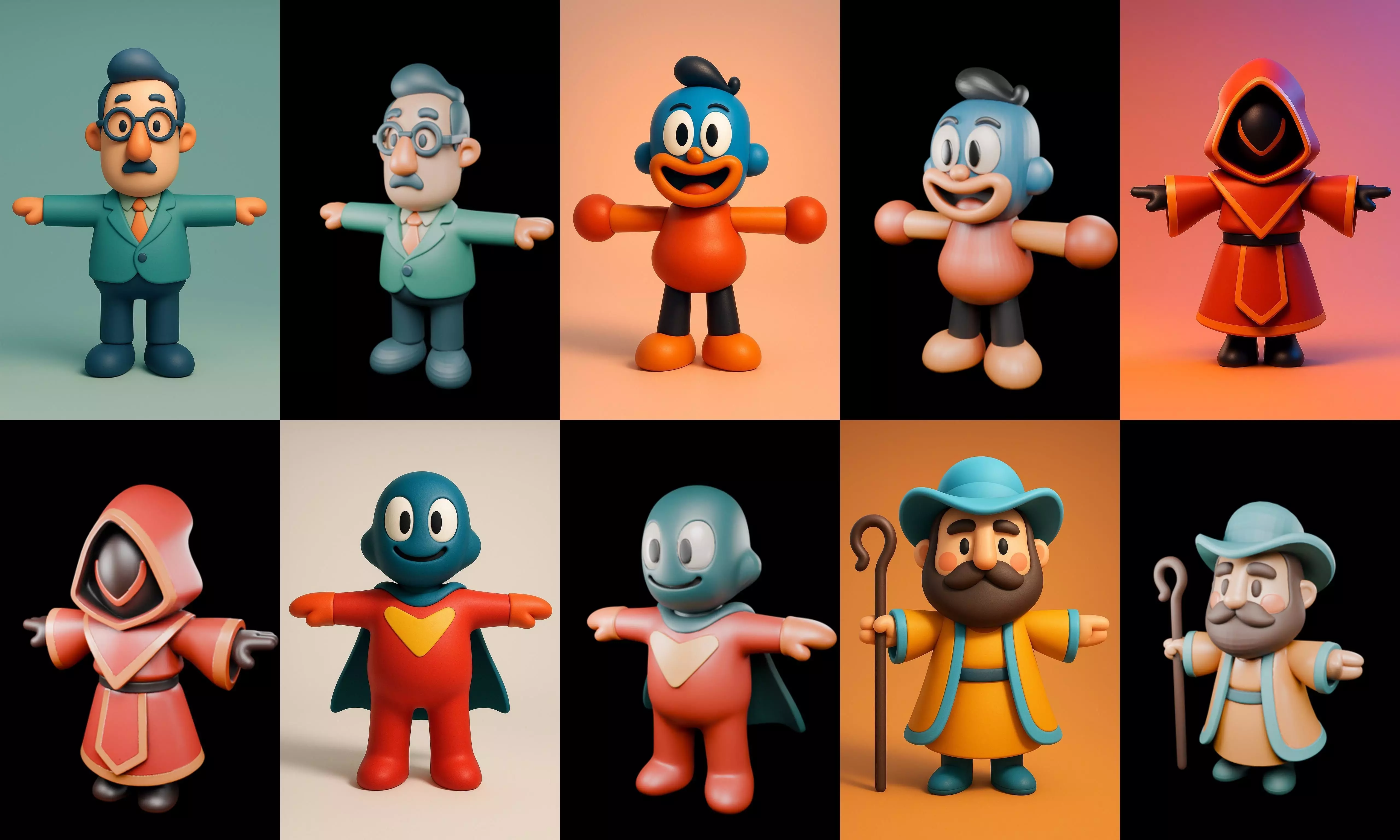 Mini Boy Fantasy bundle 5 pack 100 glb 3D model_4