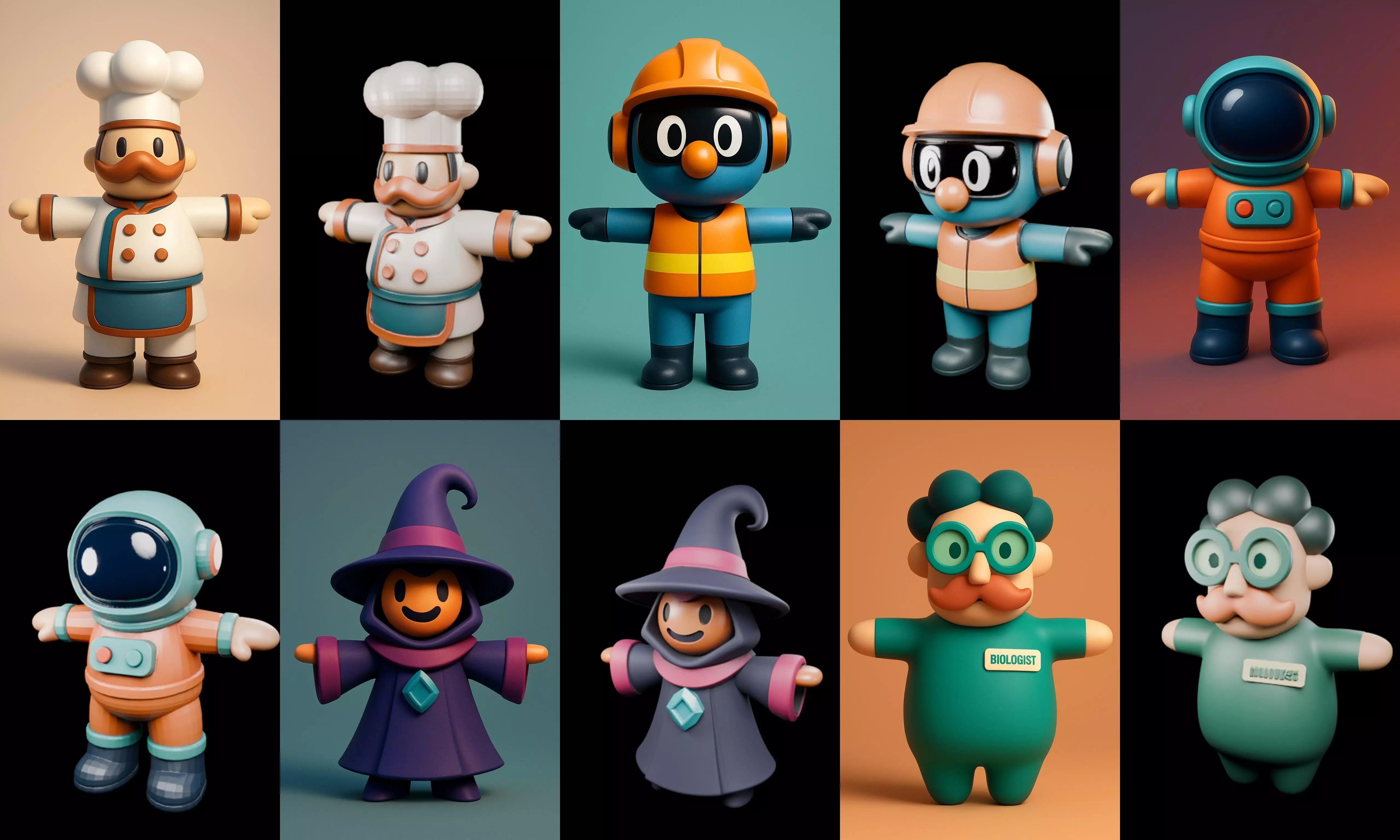 Mini Boy Fantasy bundle 5 pack 100 glb 3D model_8