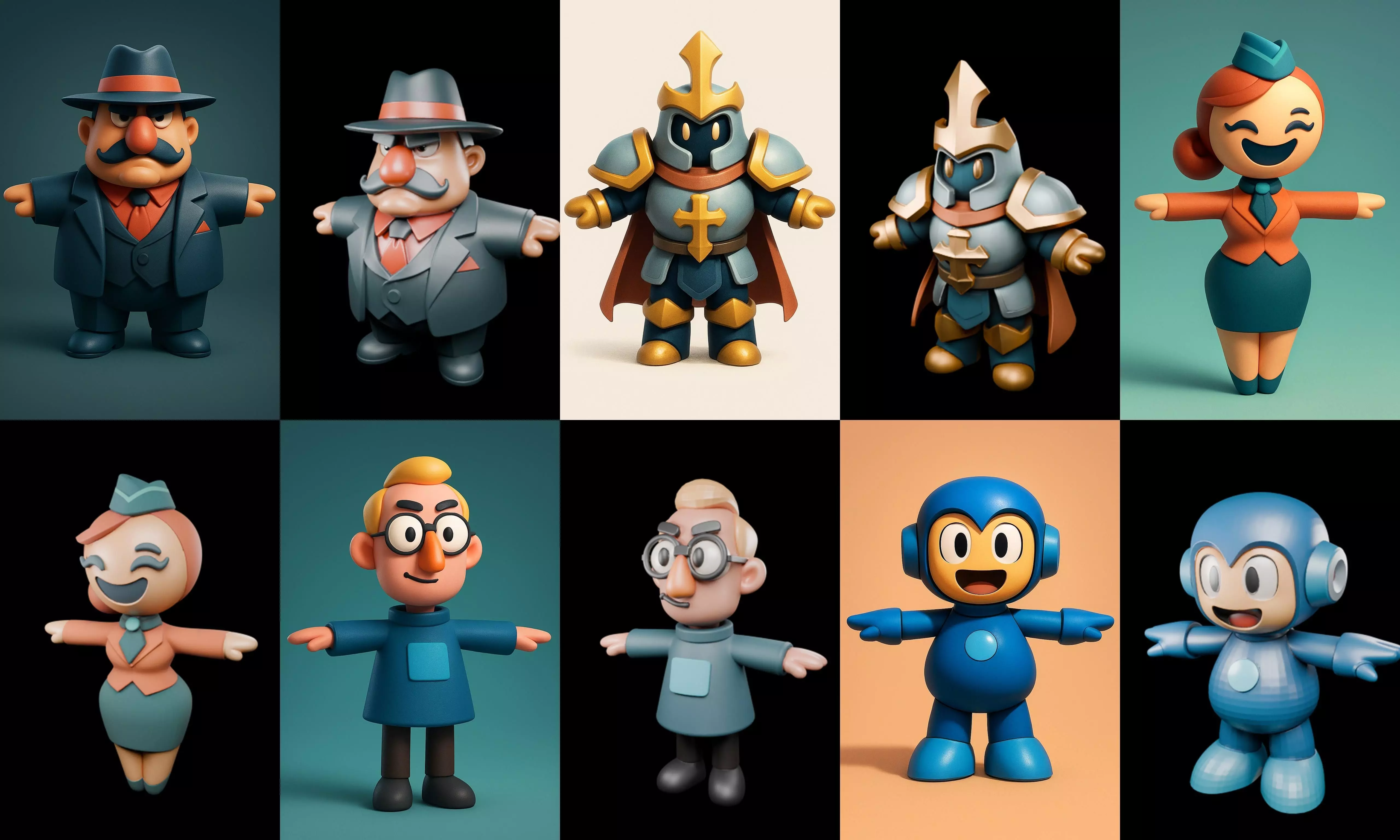 Mini Boy Fantasy bundle 5 pack 100 glb 3D model_18