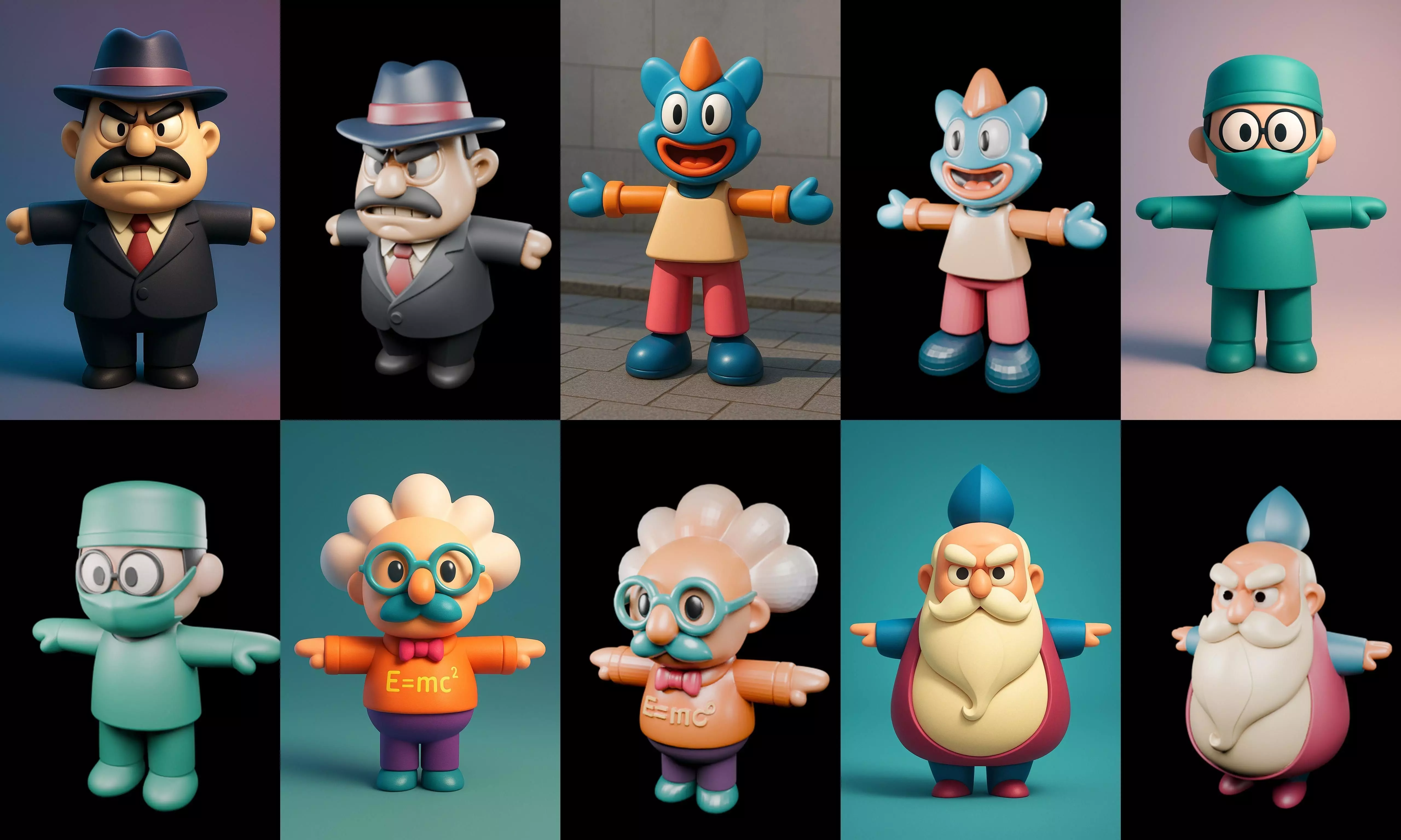 Mini Boy Fantasy bundle 5 pack 100 glb 3D model_3