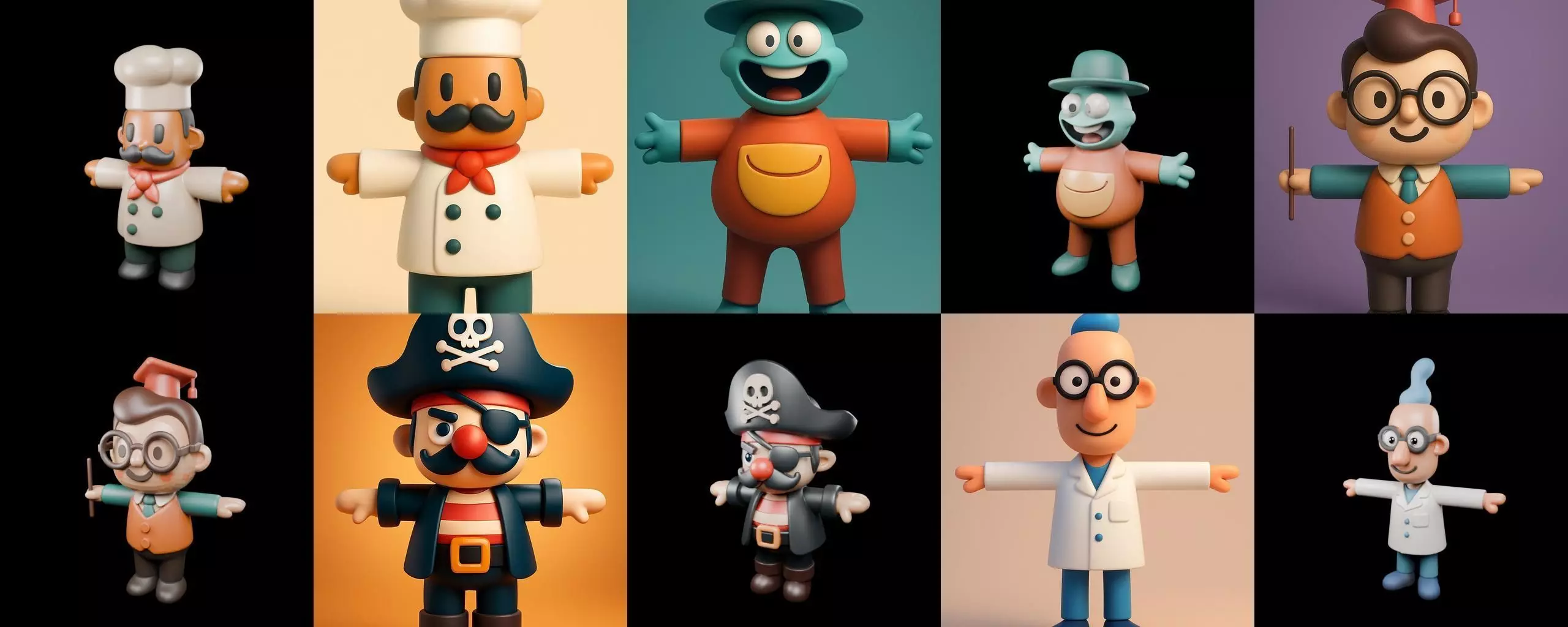 Mini Boy Fantasy bundle 3 pack 100 glb 3D model_9