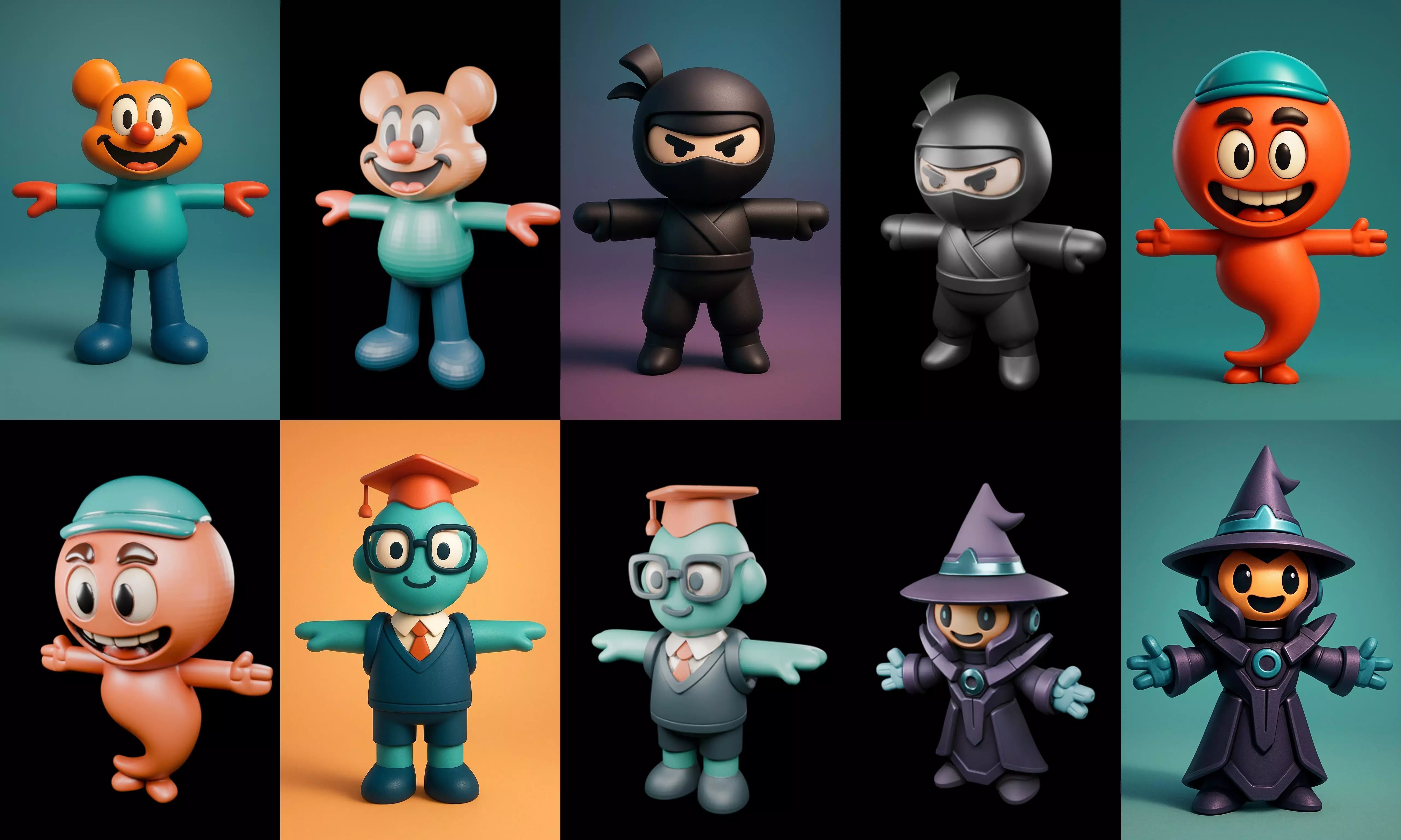 Mini Boy Fantasy bundle 3 pack 100 glb 3D model_19