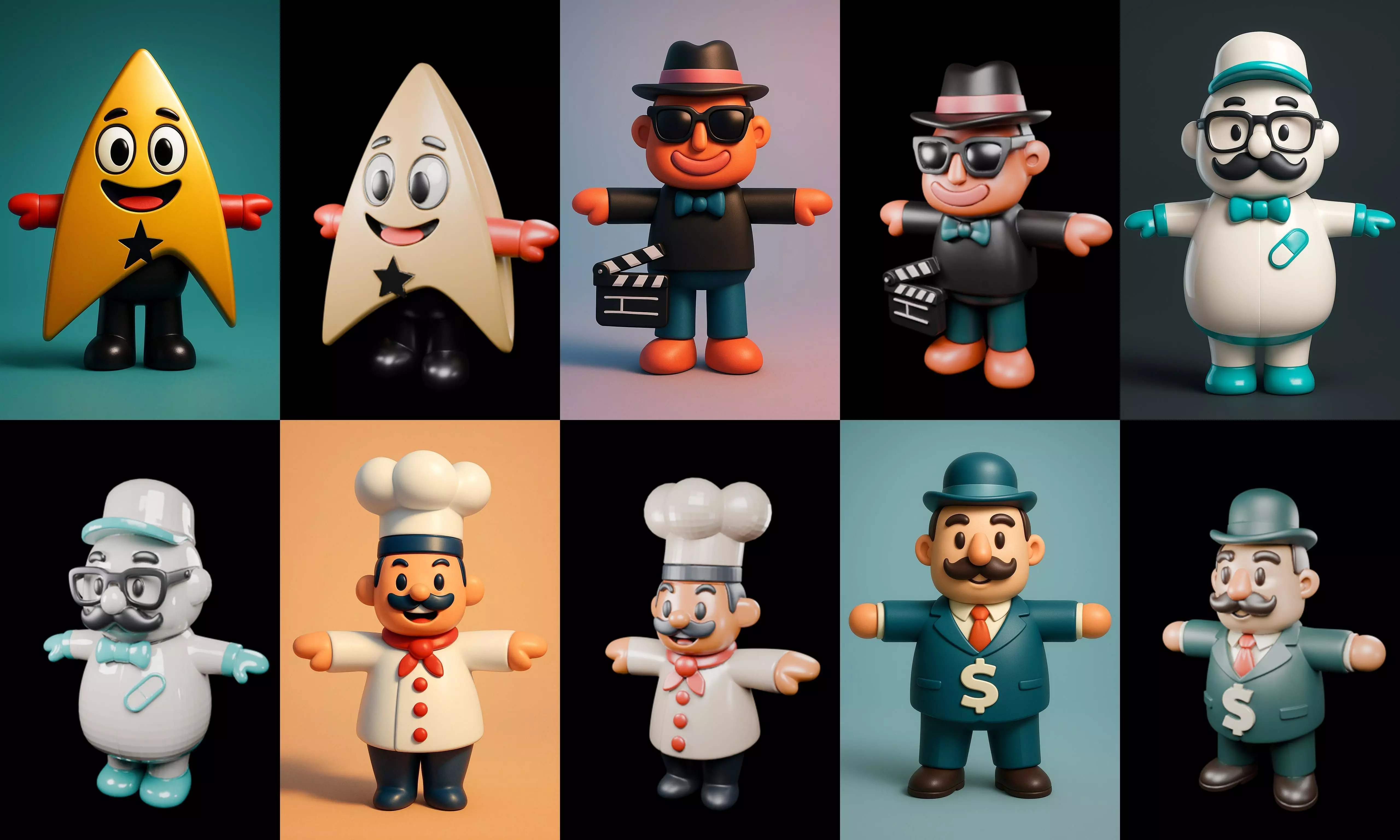 Mini Boy Fantasy bundle 3 pack 100 glb 3D model_12