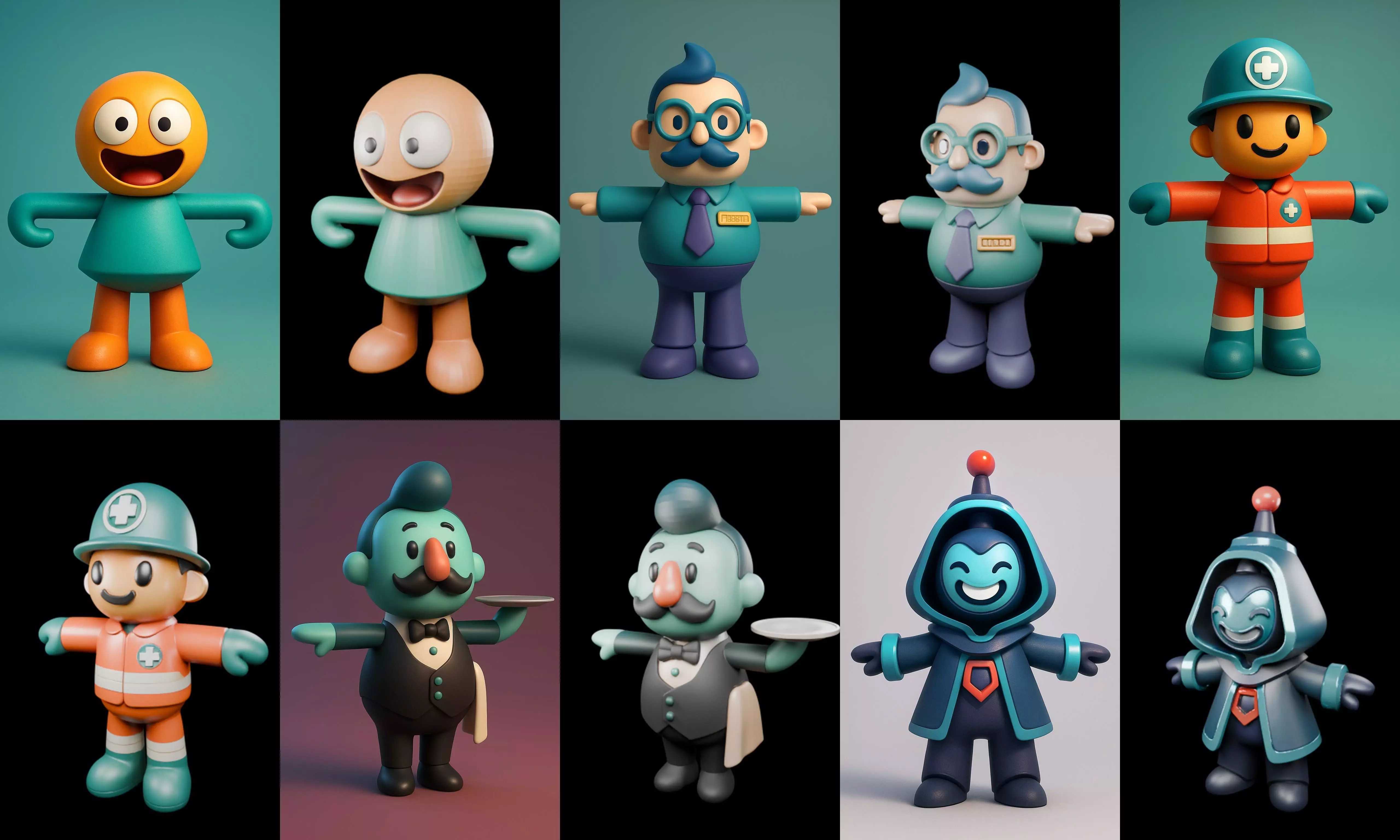 Mini Boy Fantasy bundle 3 pack 100 glb 3D model_5