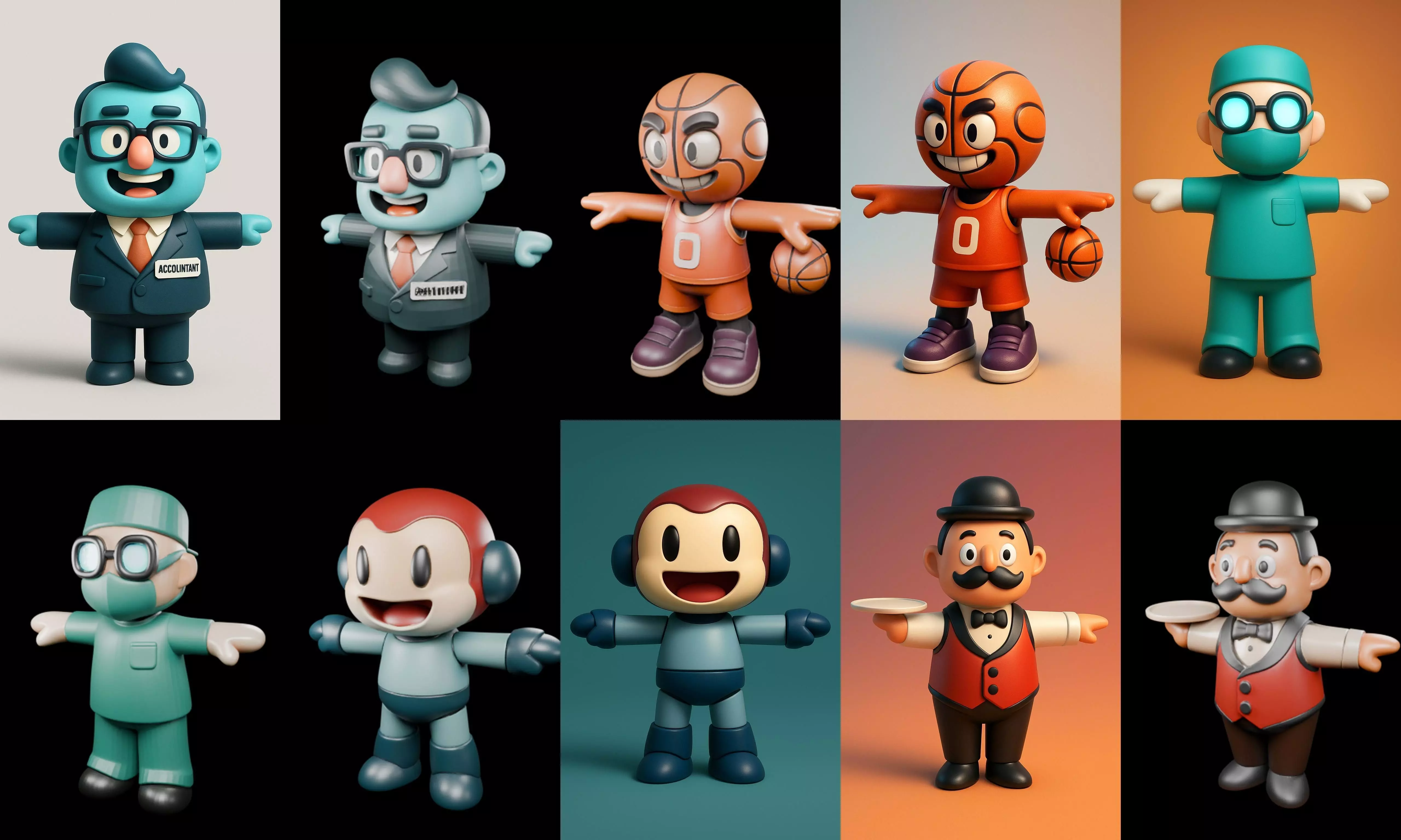 Mini Boy Fantasy bundle 3 pack 100 glb 3D model_17