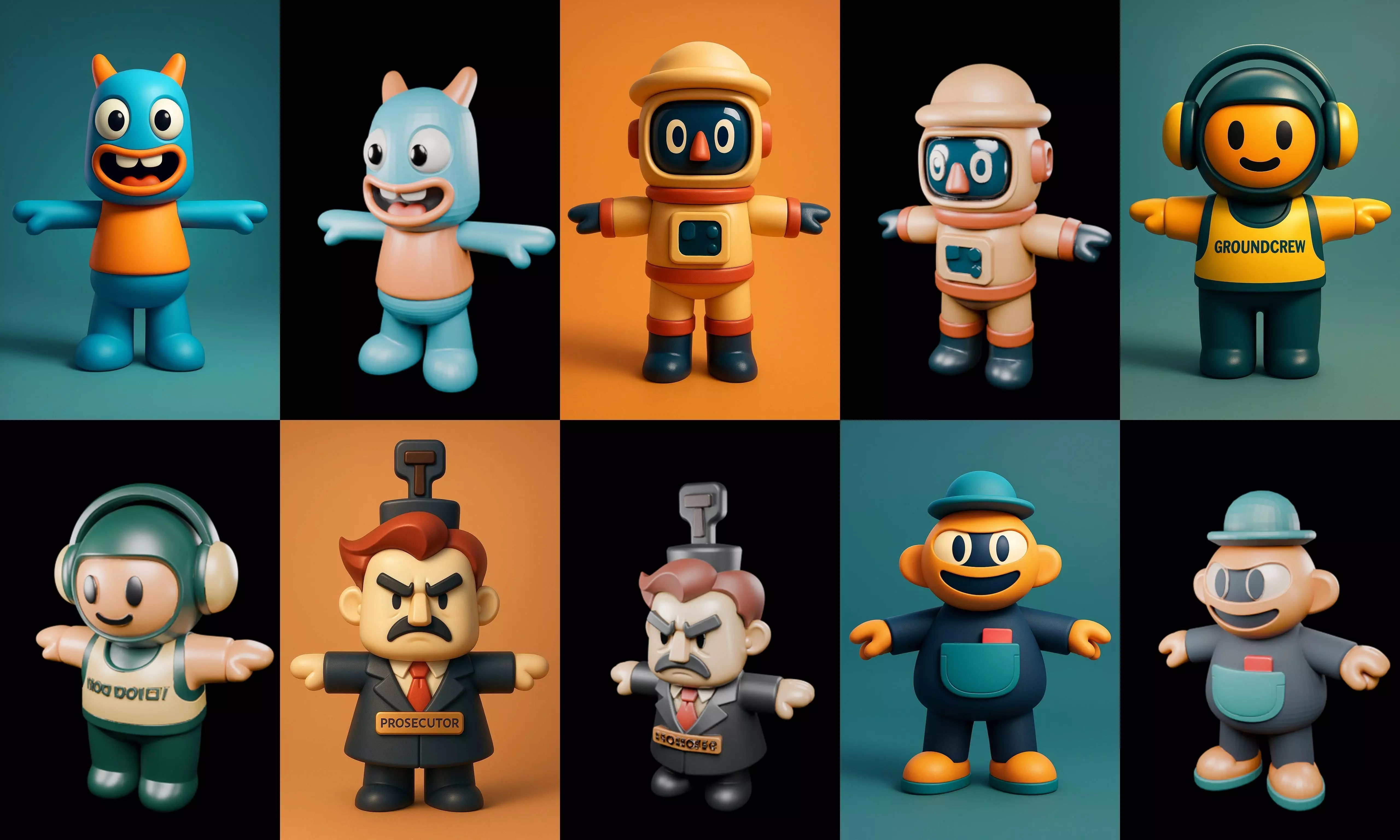 Mini Boy Fantasy bundle 3 pack 100 glb 3D model_3