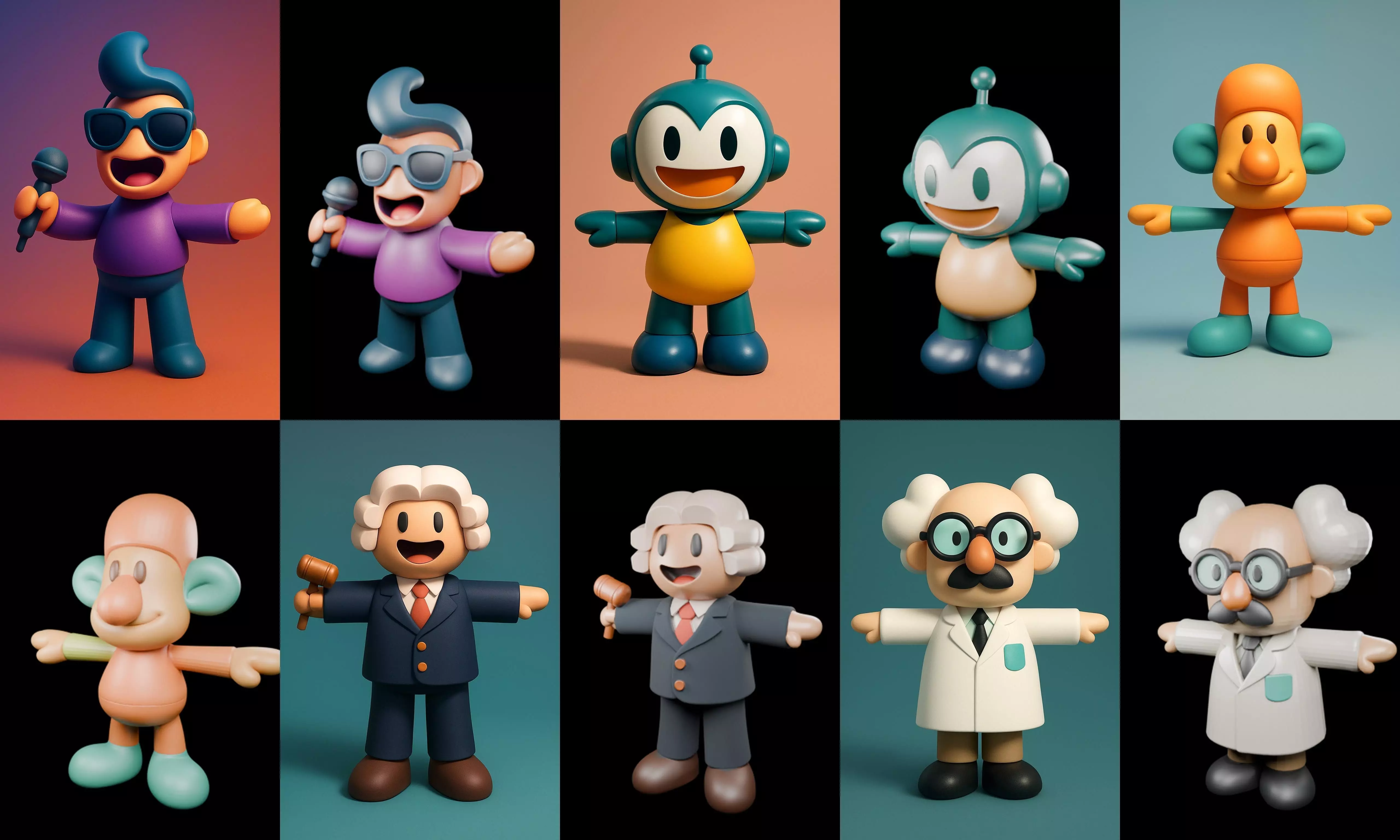 Mini Boy Fantasy bundle 3 pack 100 glb 3D model_16