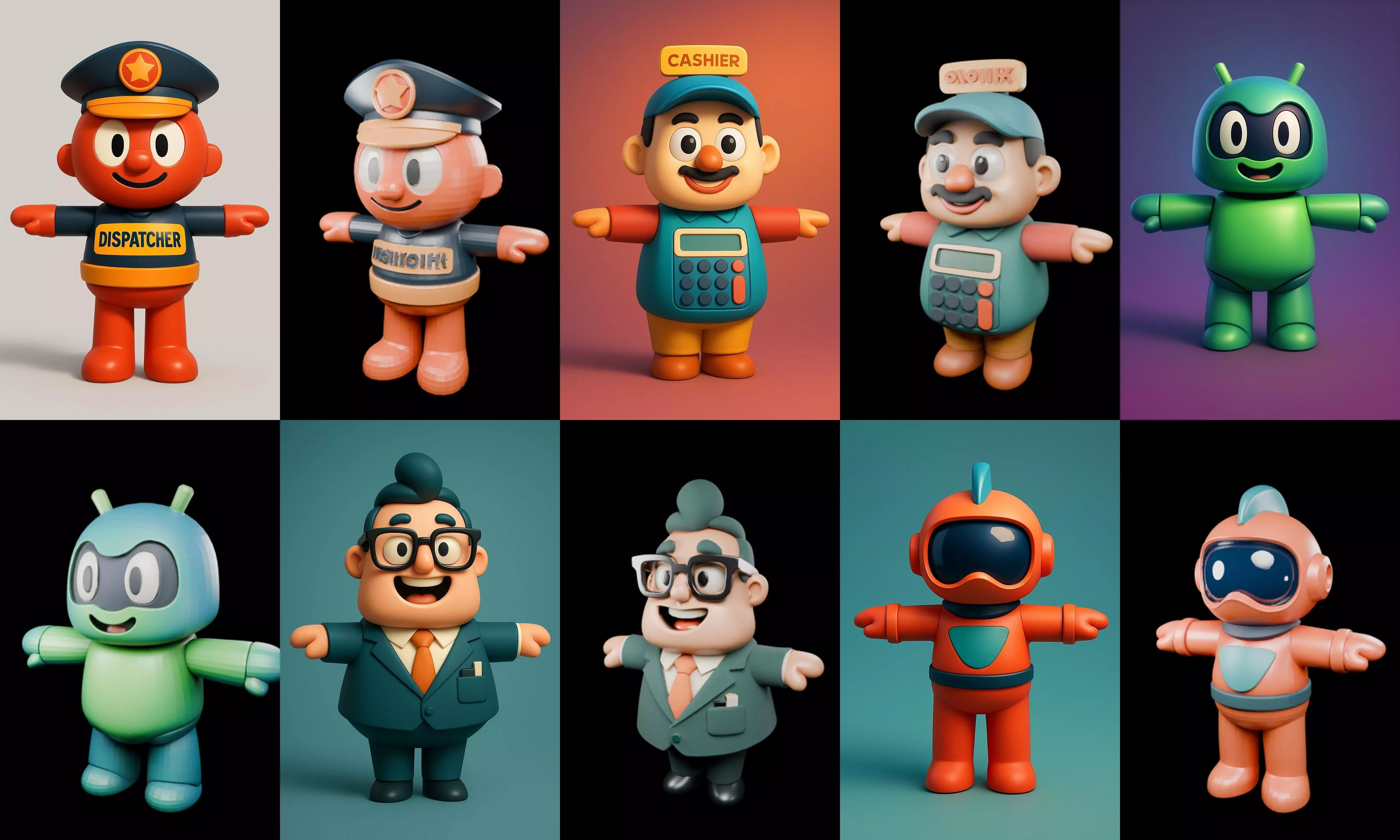 Mini Boy Fantasy bundle 3 pack 100 glb 3D model_10