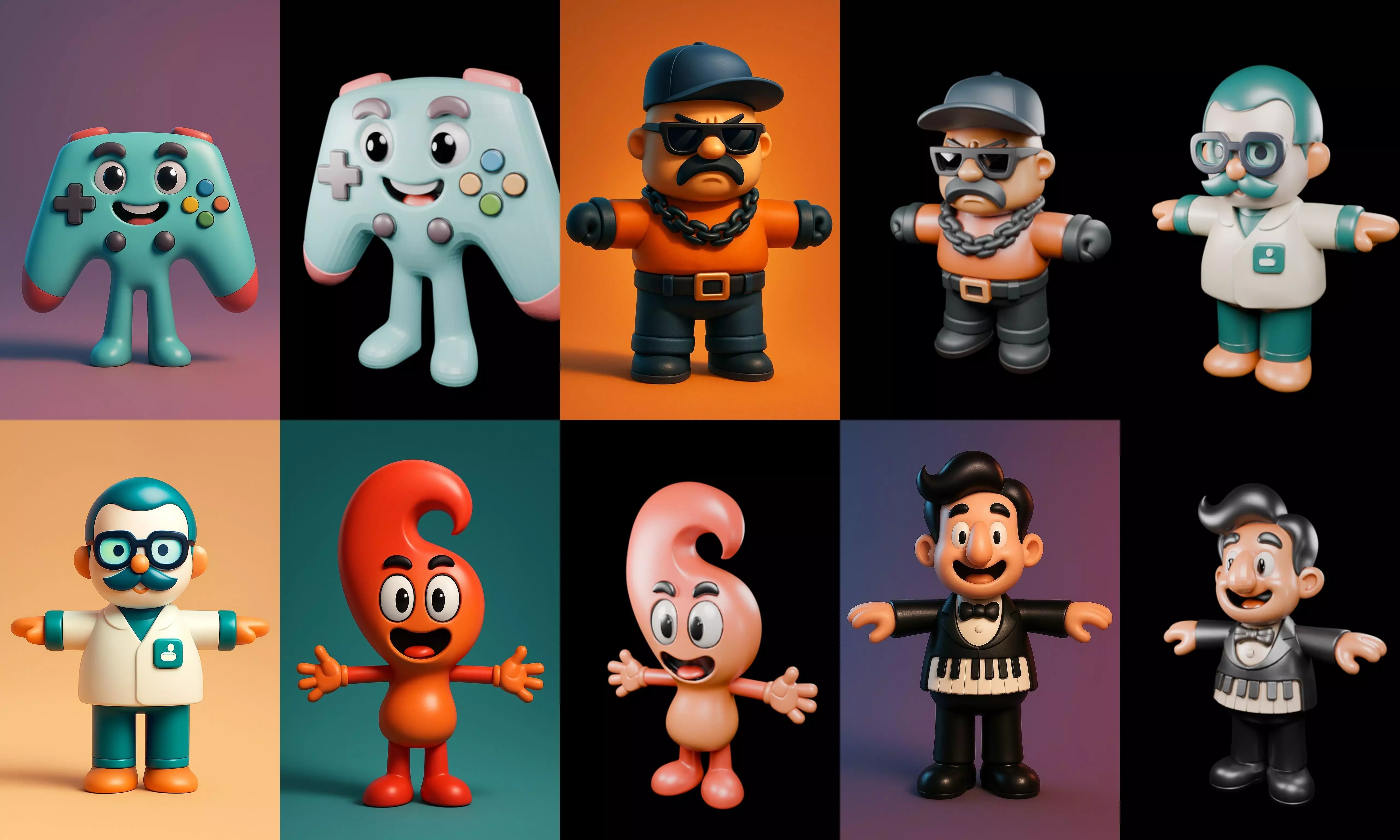 Mini Boy Fantasy bundle 3 pack 100 glb 3D model_0