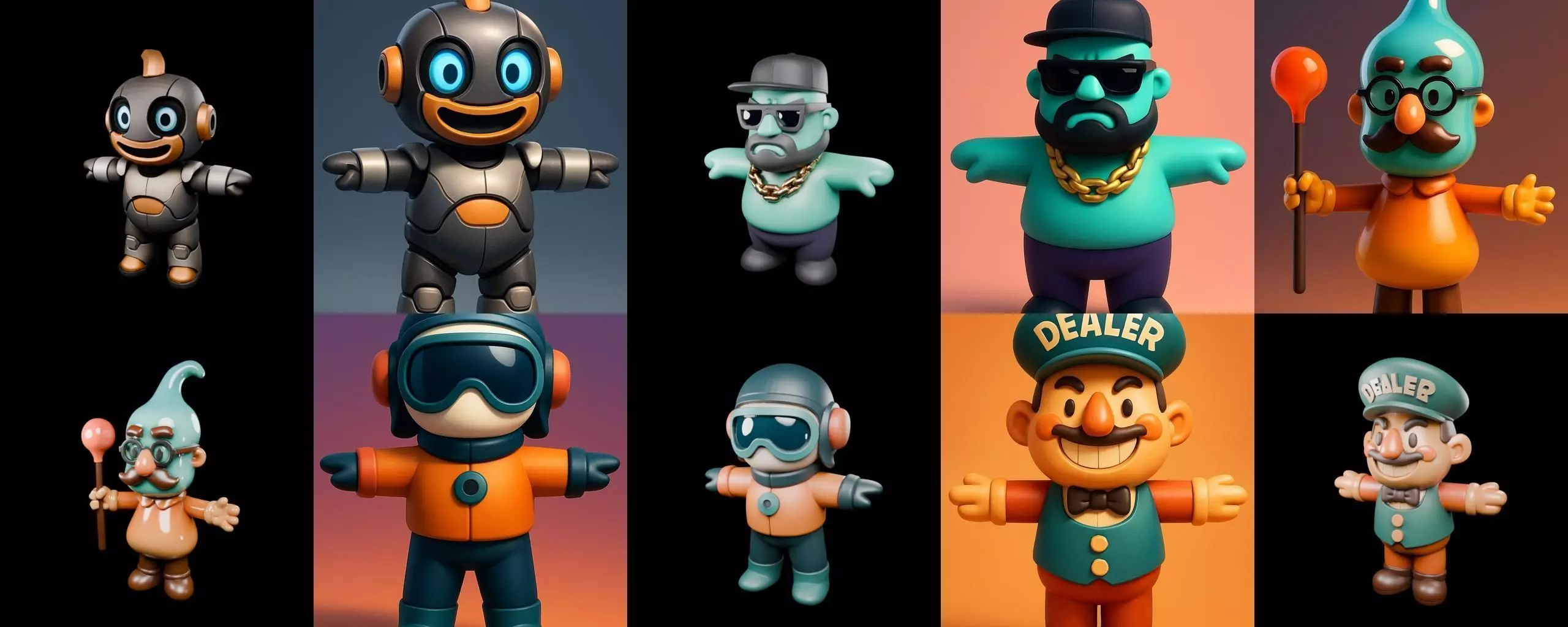 Mini Boy Fantasy bundle 3 pack 100 glb 3D model_7