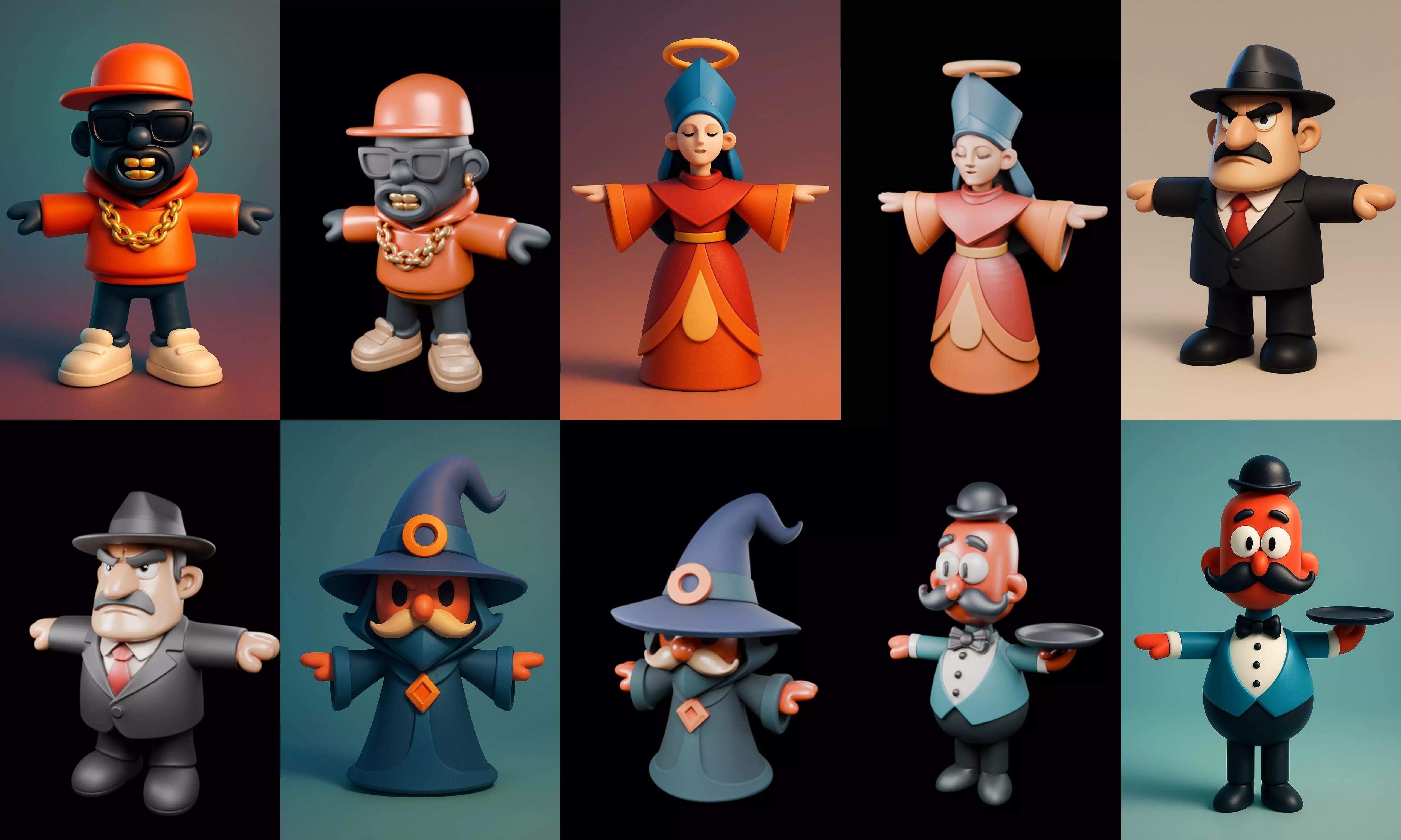 Mini Boy Fantasy bundle 13 pack 100 glb 3D model_8