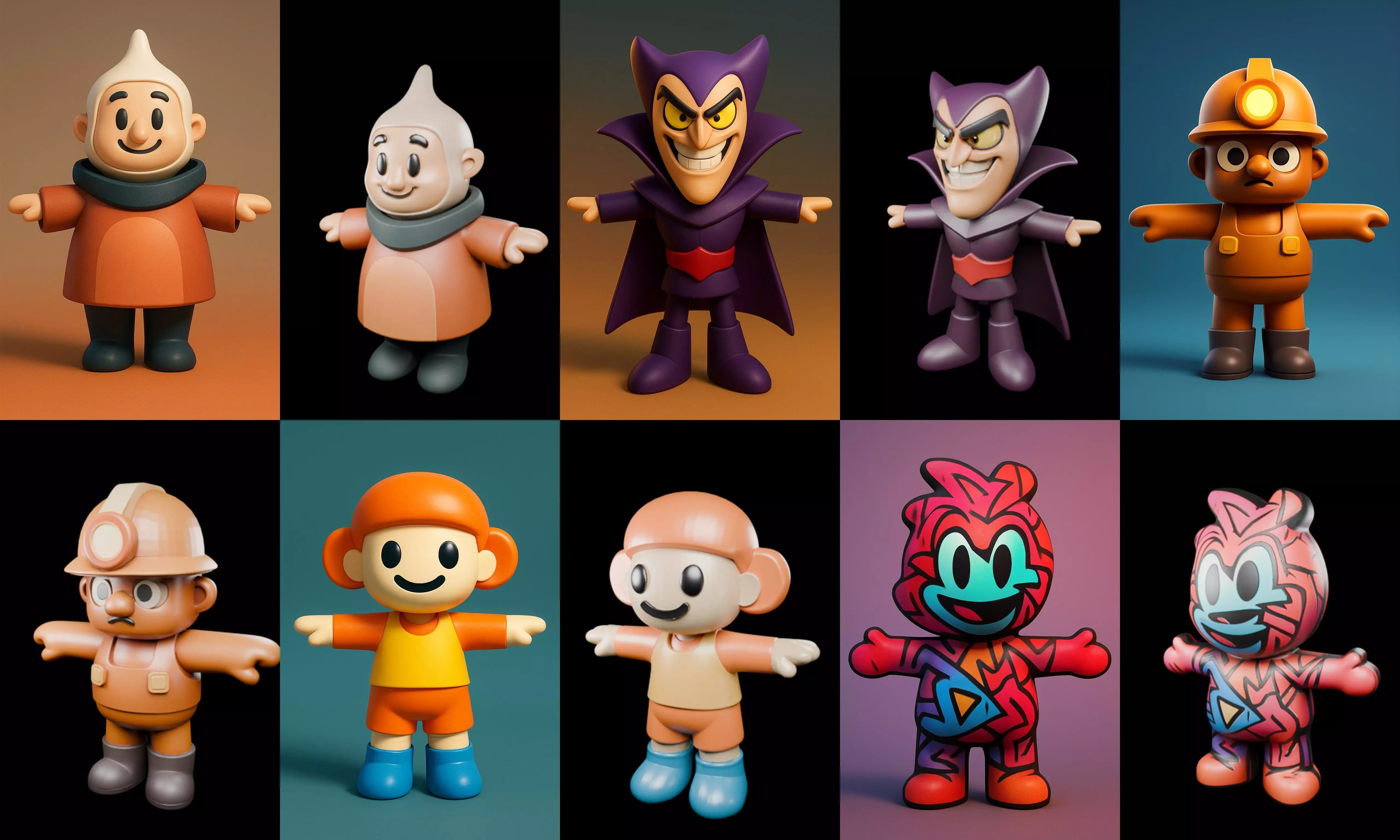 Mini Boy Fantasy bundle 13 pack 100 glb 3D model_6