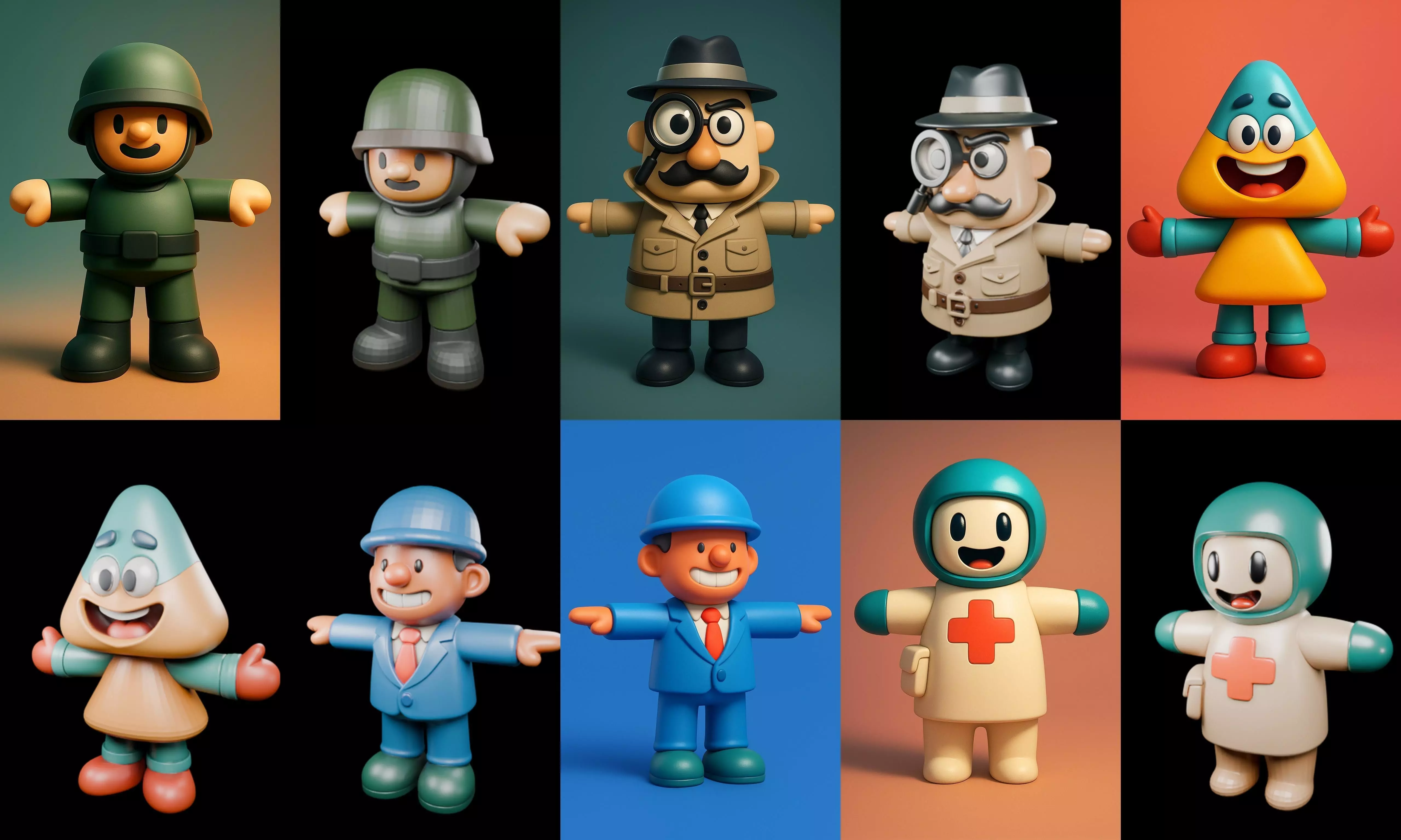 Mini Boy Fantasy bundle 13 pack 100 glb 3D model_15