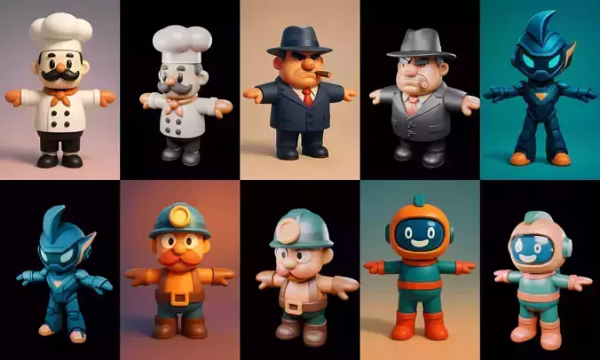 Mini Boy Fantasy bundle 13 pack 100 glb