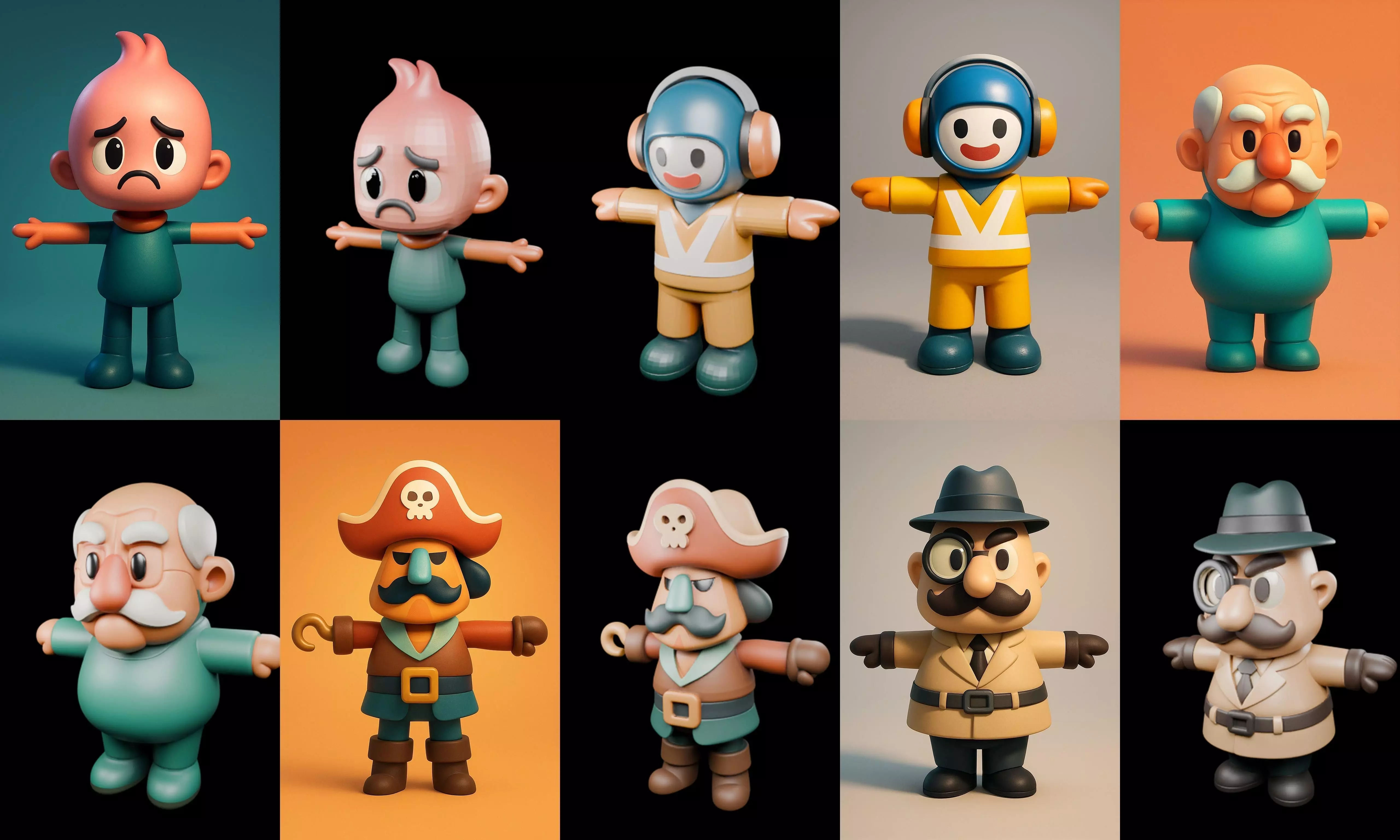 Mini Boy Fantasy bundle 13 pack 100 glb 3D model_12