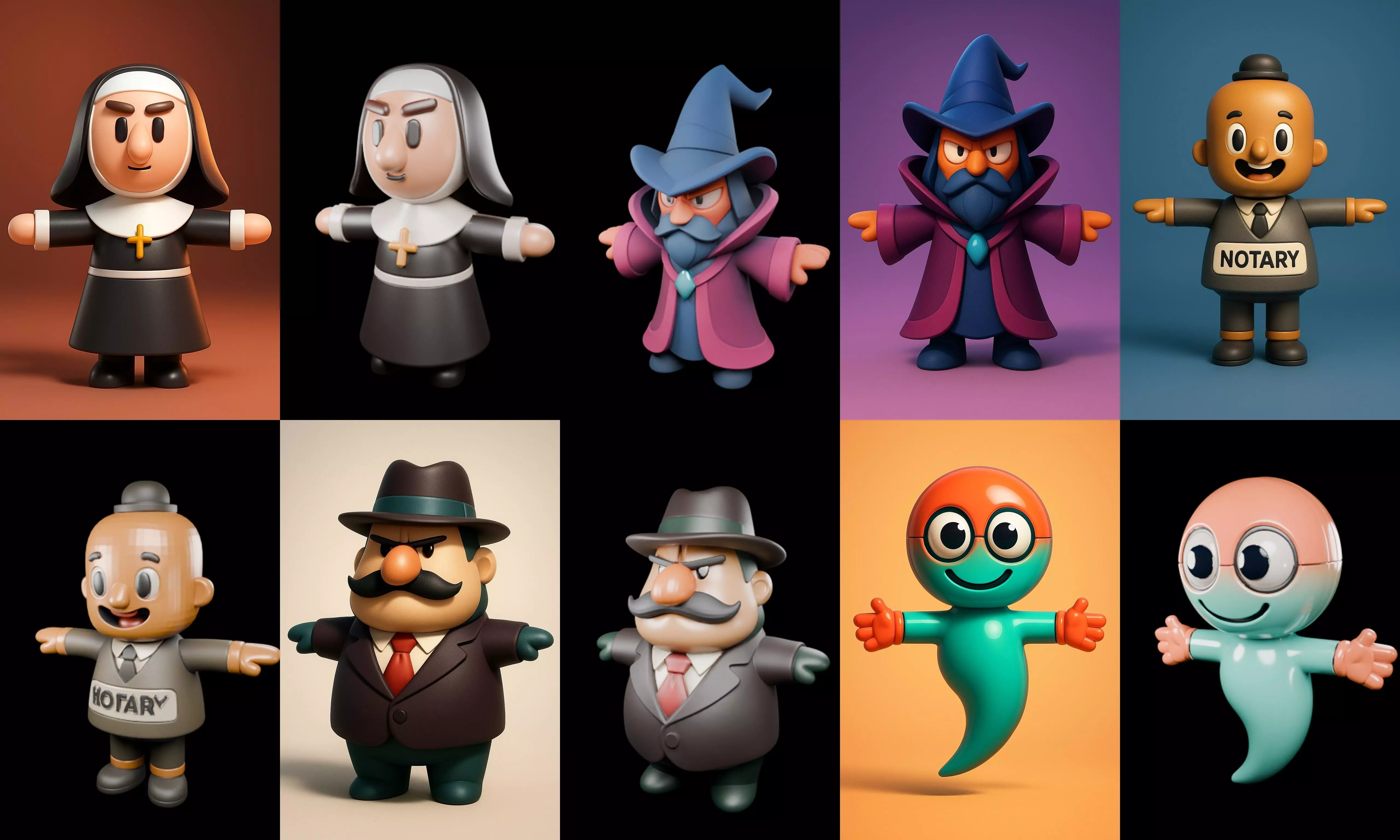 Mini Boy Fantasy bundle 13 pack 100 glb 3D model_16