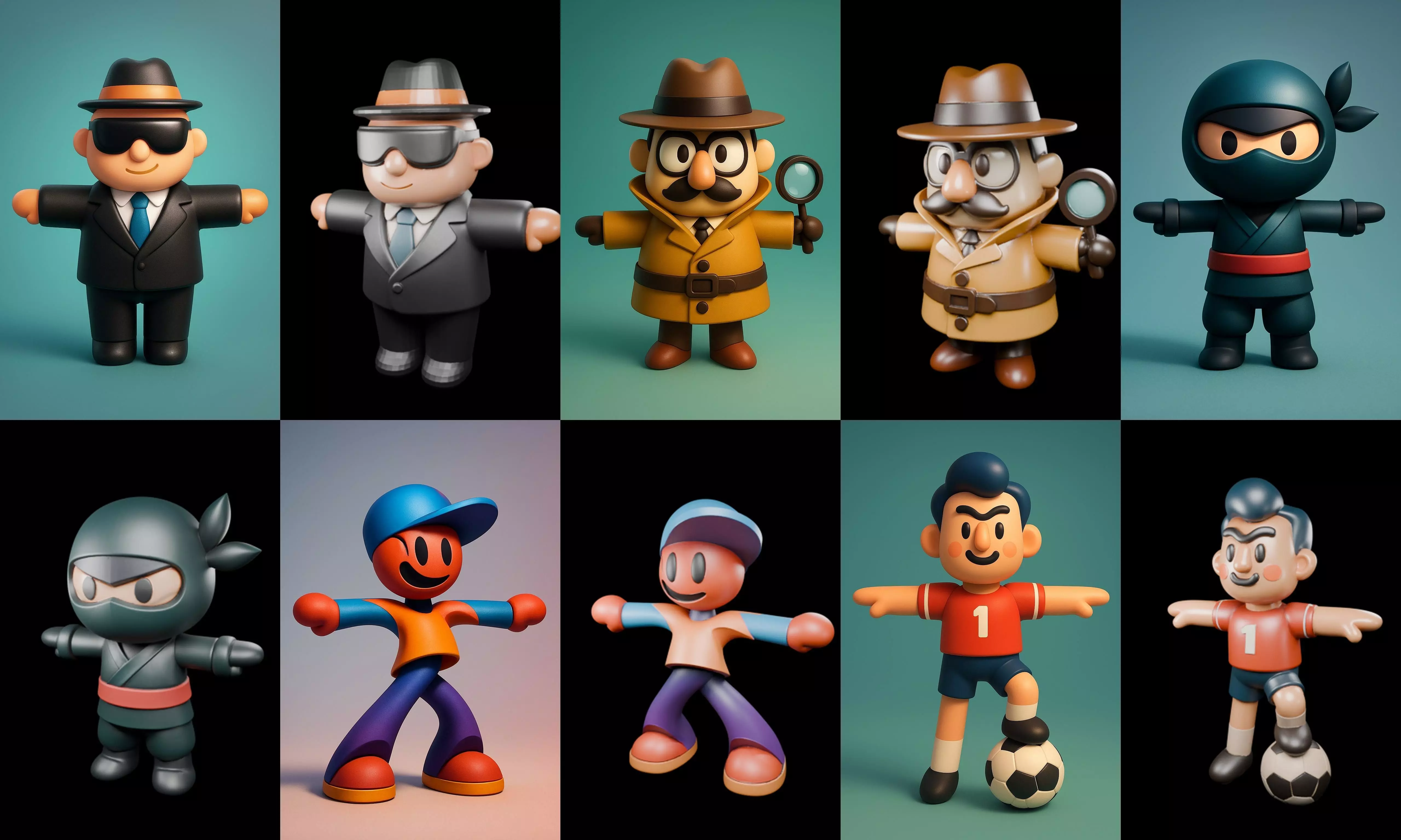Mini Boy Fantasy bundle 13 pack 100 glb 3D model_11