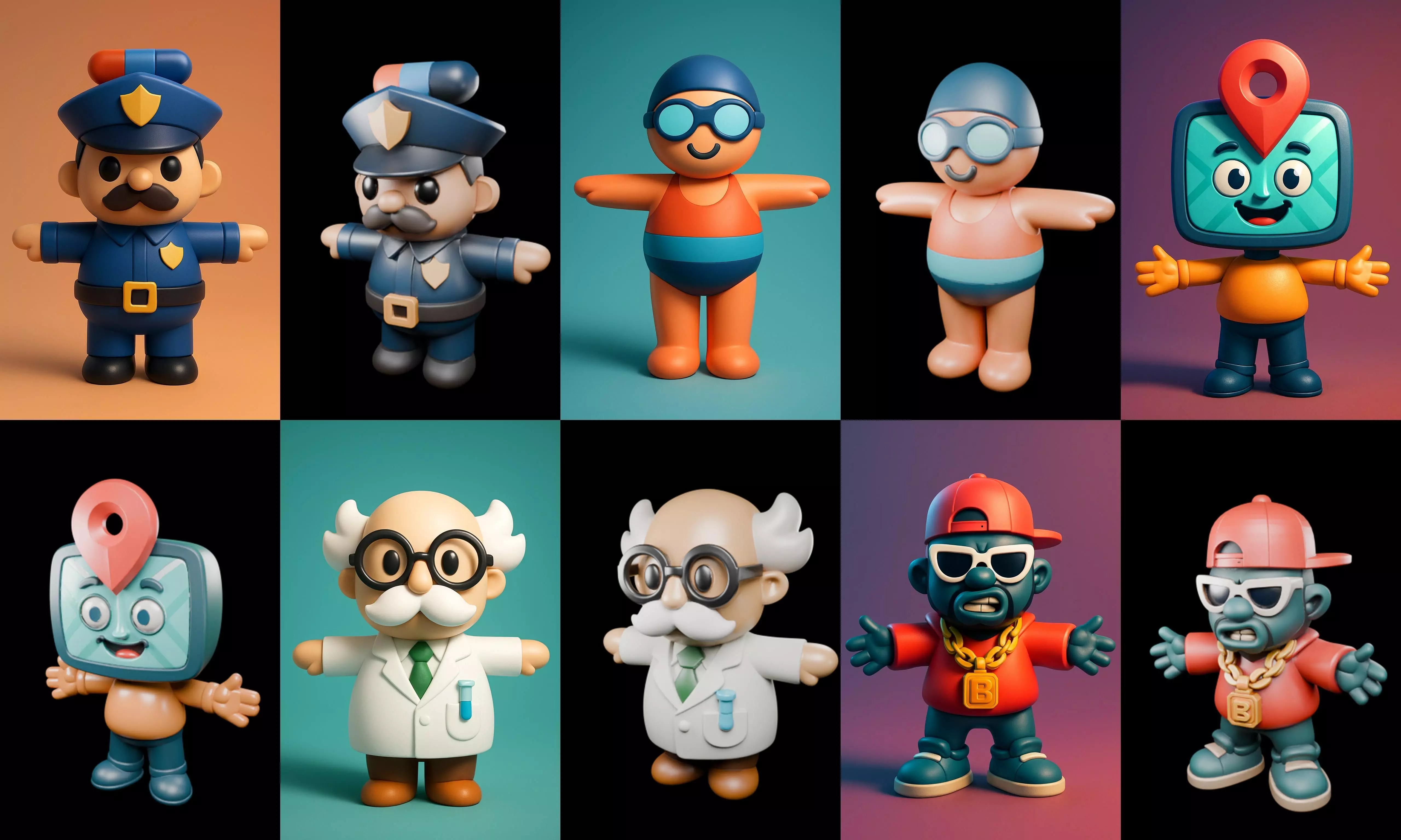 Mini Boy Fantasy bundle 13 pack 100 glb 3D model_19