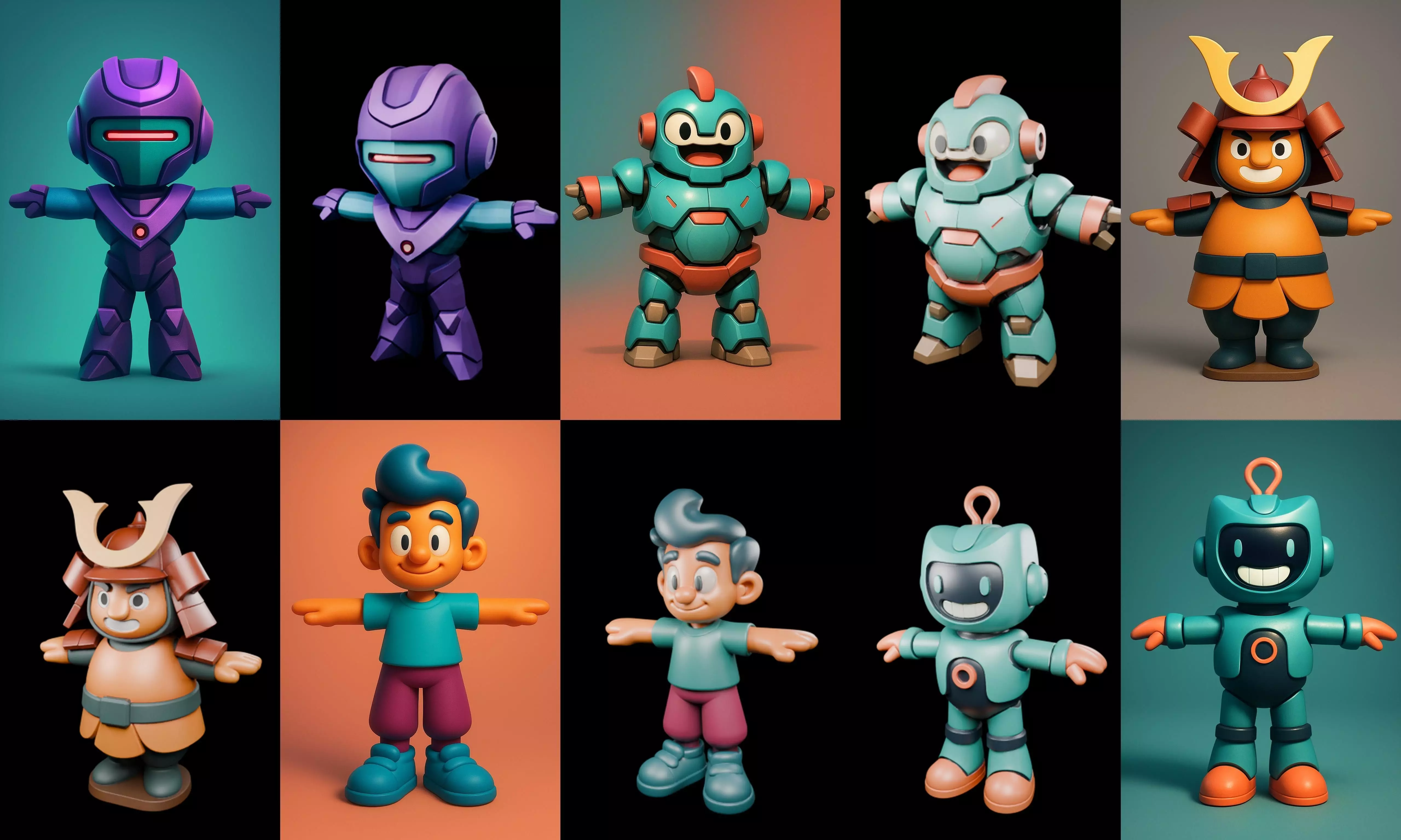 Mini Boy Fantasy bundle 12 pack 100 glb 3D model_17