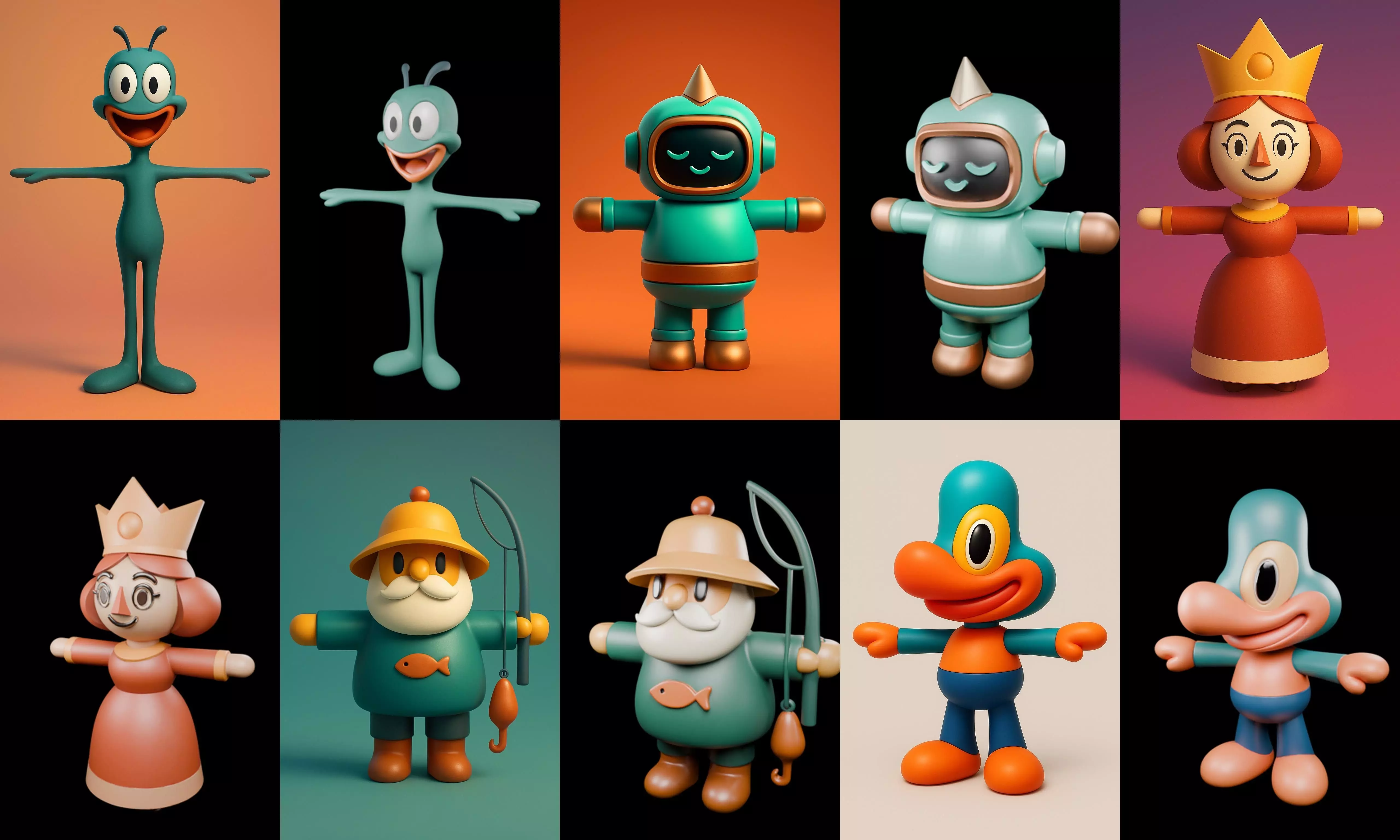 Mini Boy Fantasy bundle 12 pack 100 glb 3D model_15