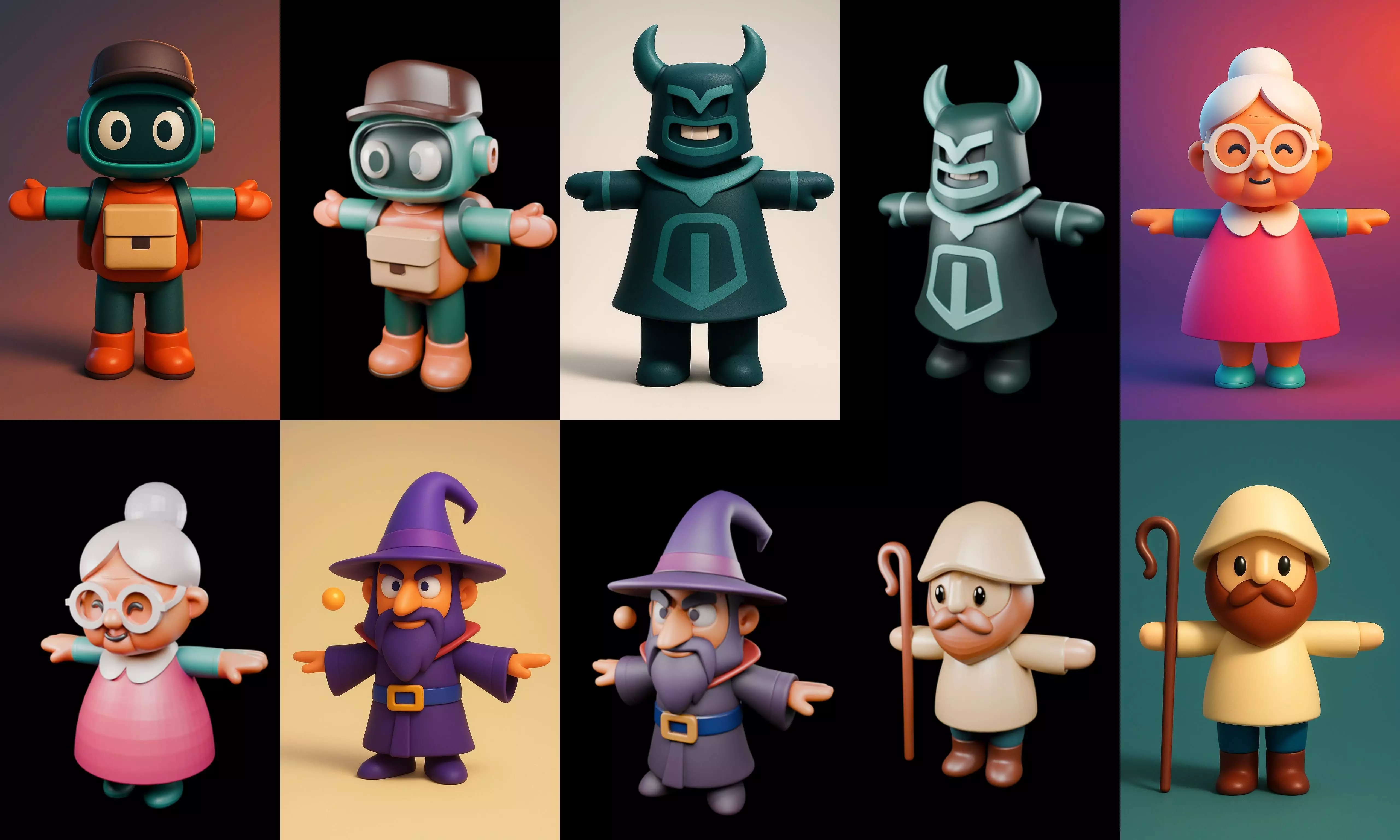 Mini Boy Fantasy bundle 12 pack 100 glb 3D model_5