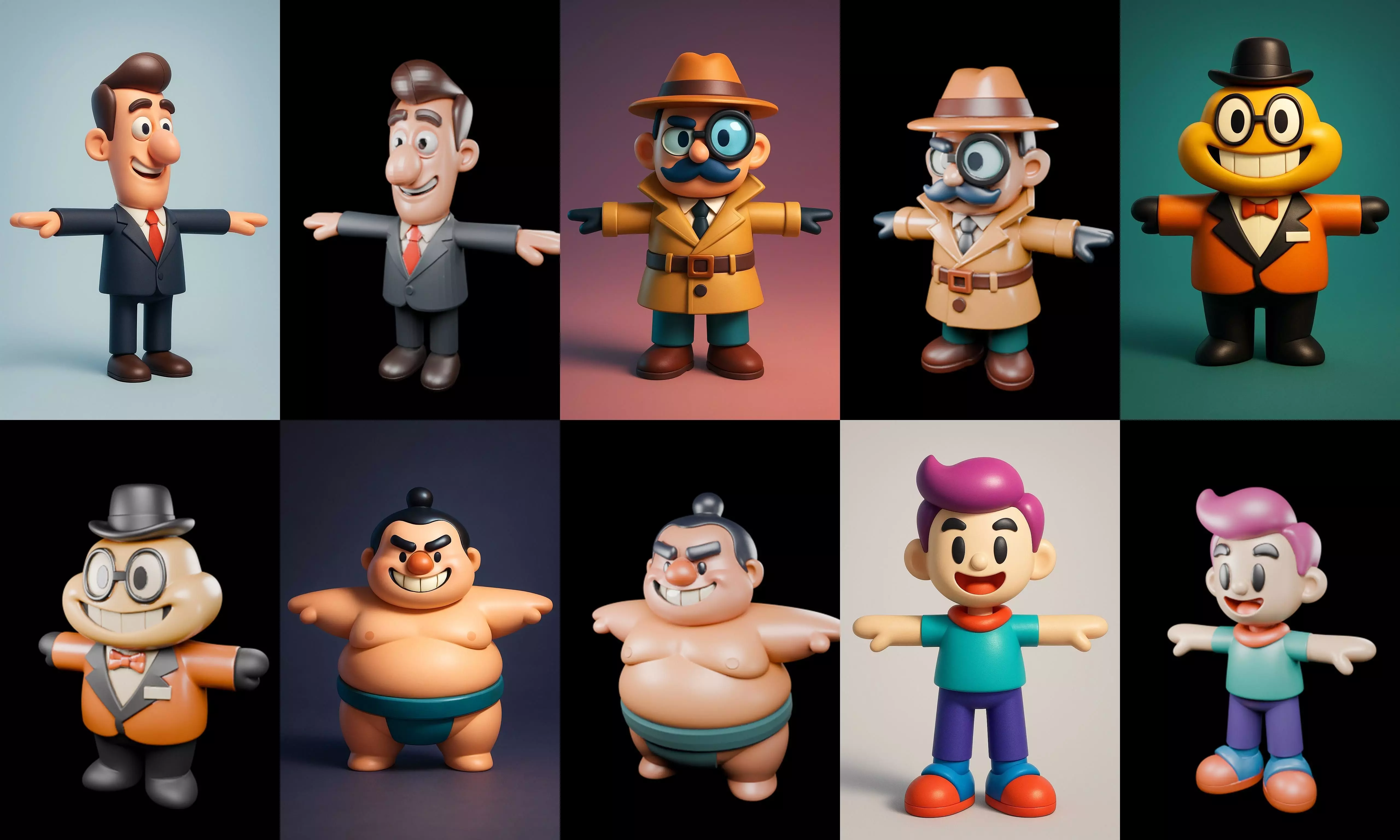 Mini Boy Fantasy bundle 12 pack 100 glb 3D model_4