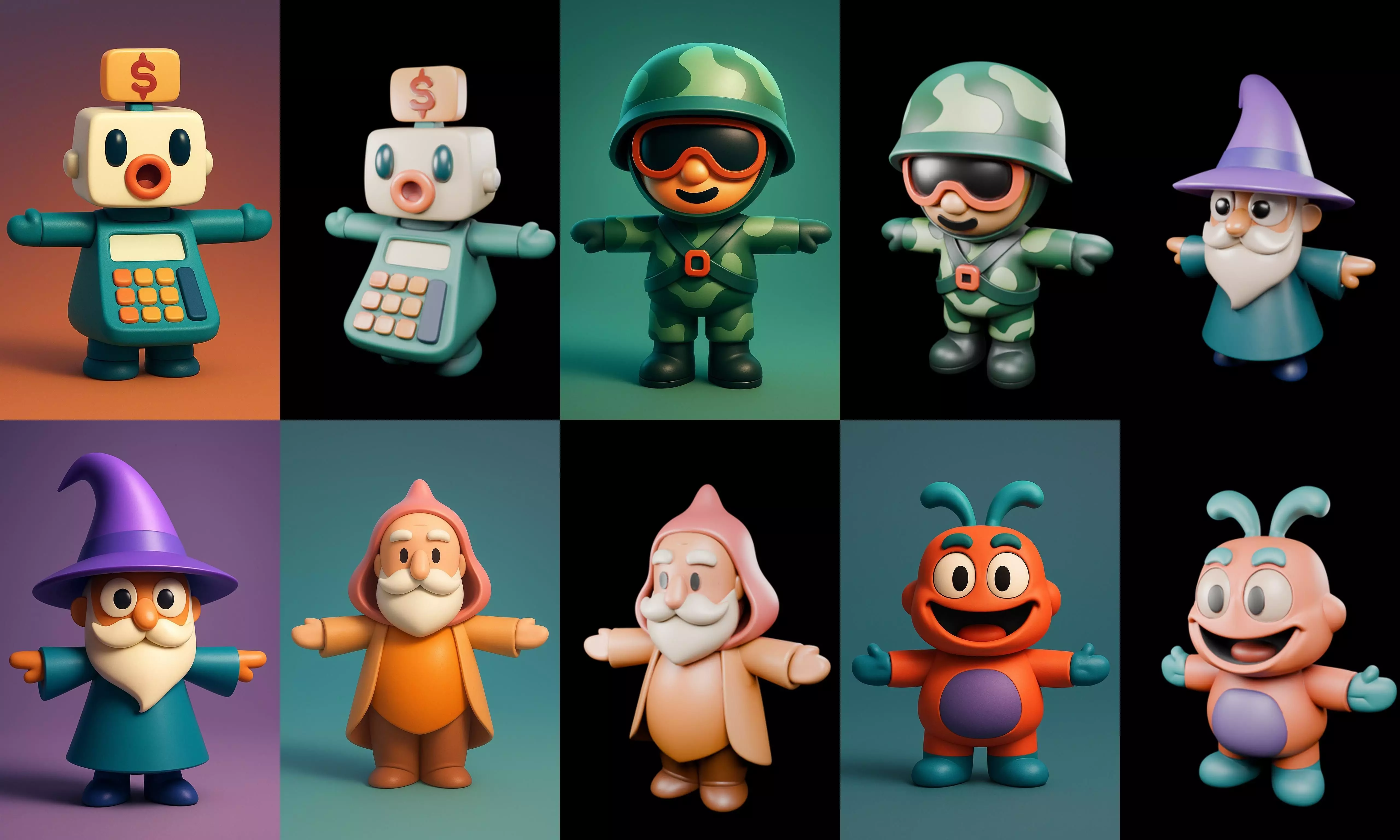 Mini Boy Fantasy bundle 12 pack 100 glb 3D model_16