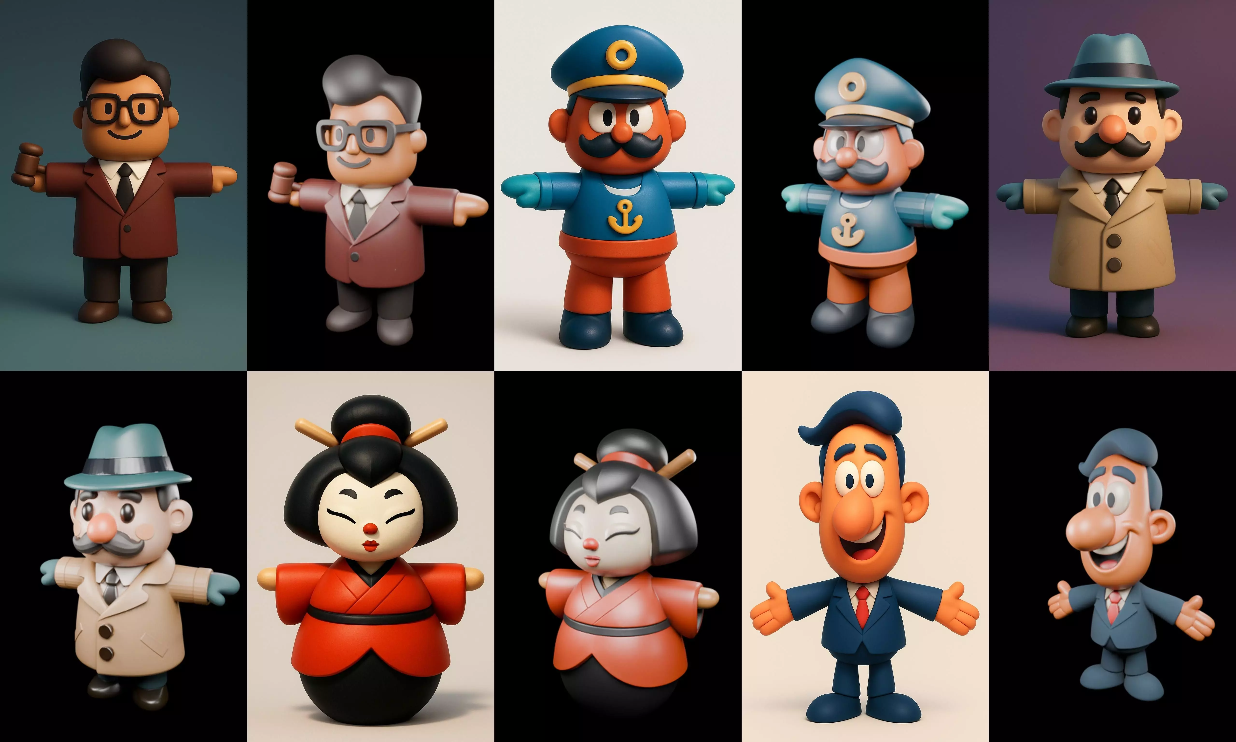 Mini Boy Fantasy bundle 12 pack 100 glb 3D model_19