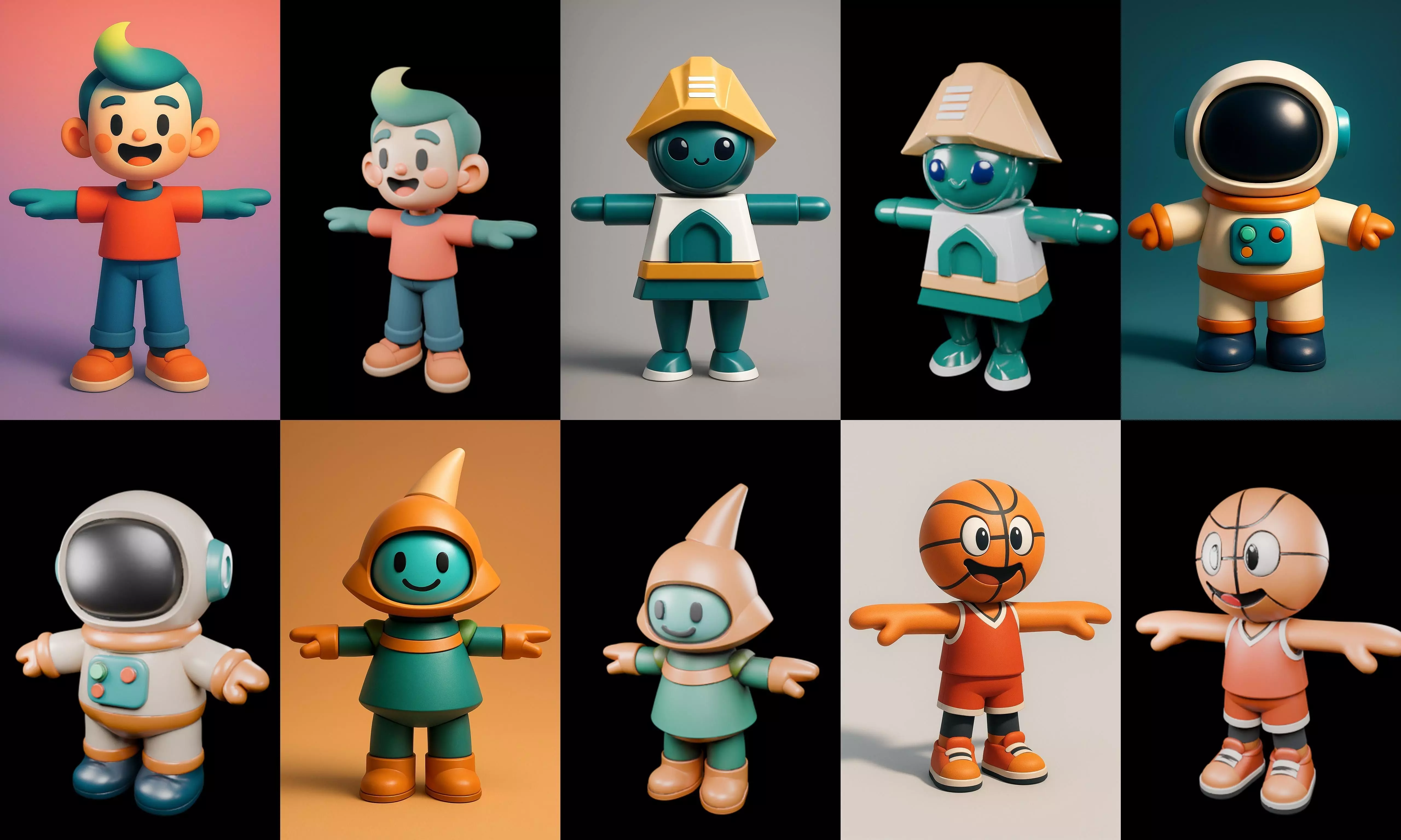 Mini Boy Fantasy bundle 12 pack 100 glb 3D model_14