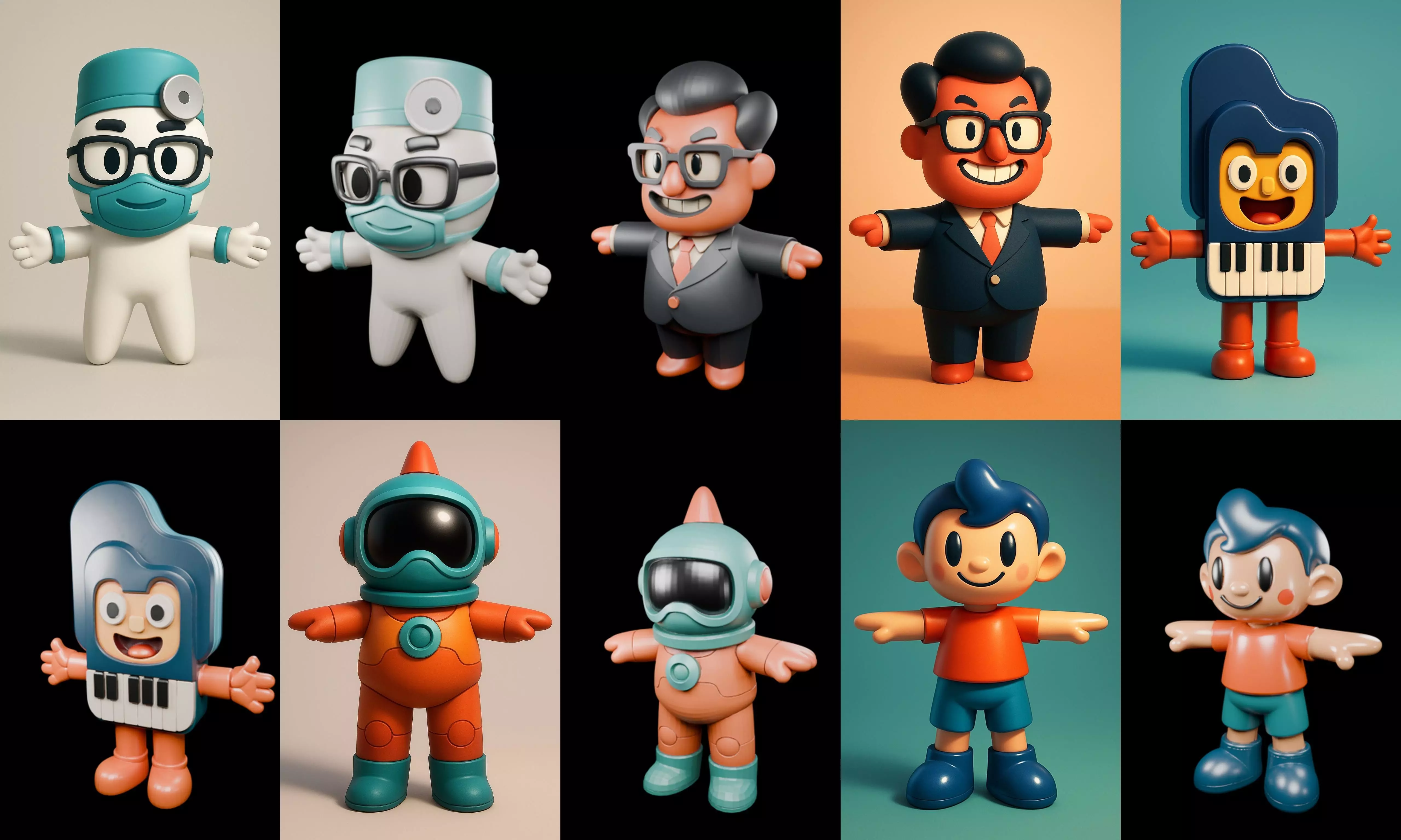 Mini Boy Fantasy bundle 11 pack 100 glb 3D model_10