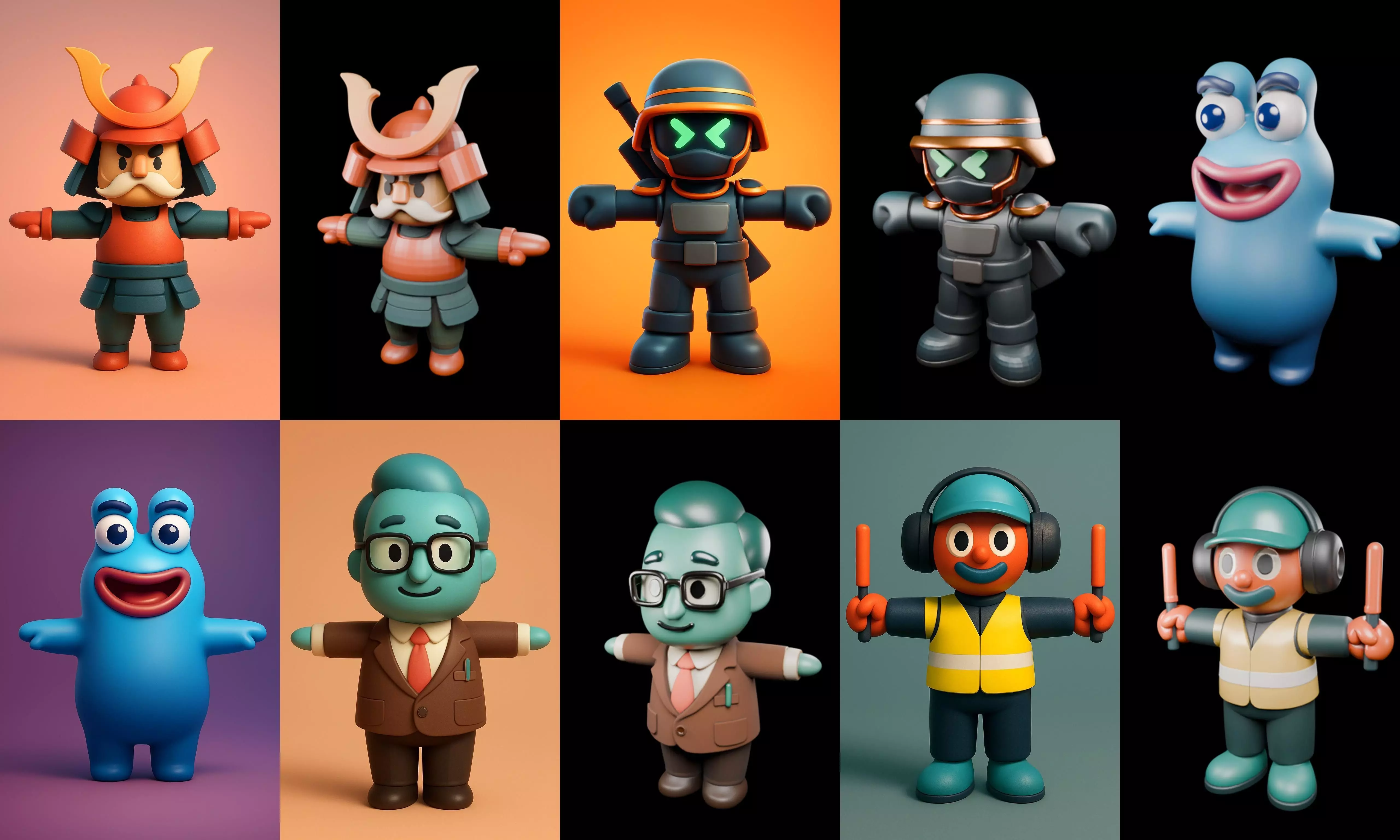 Mini Boy Fantasy bundle 11 pack 100 glb 3D model_6