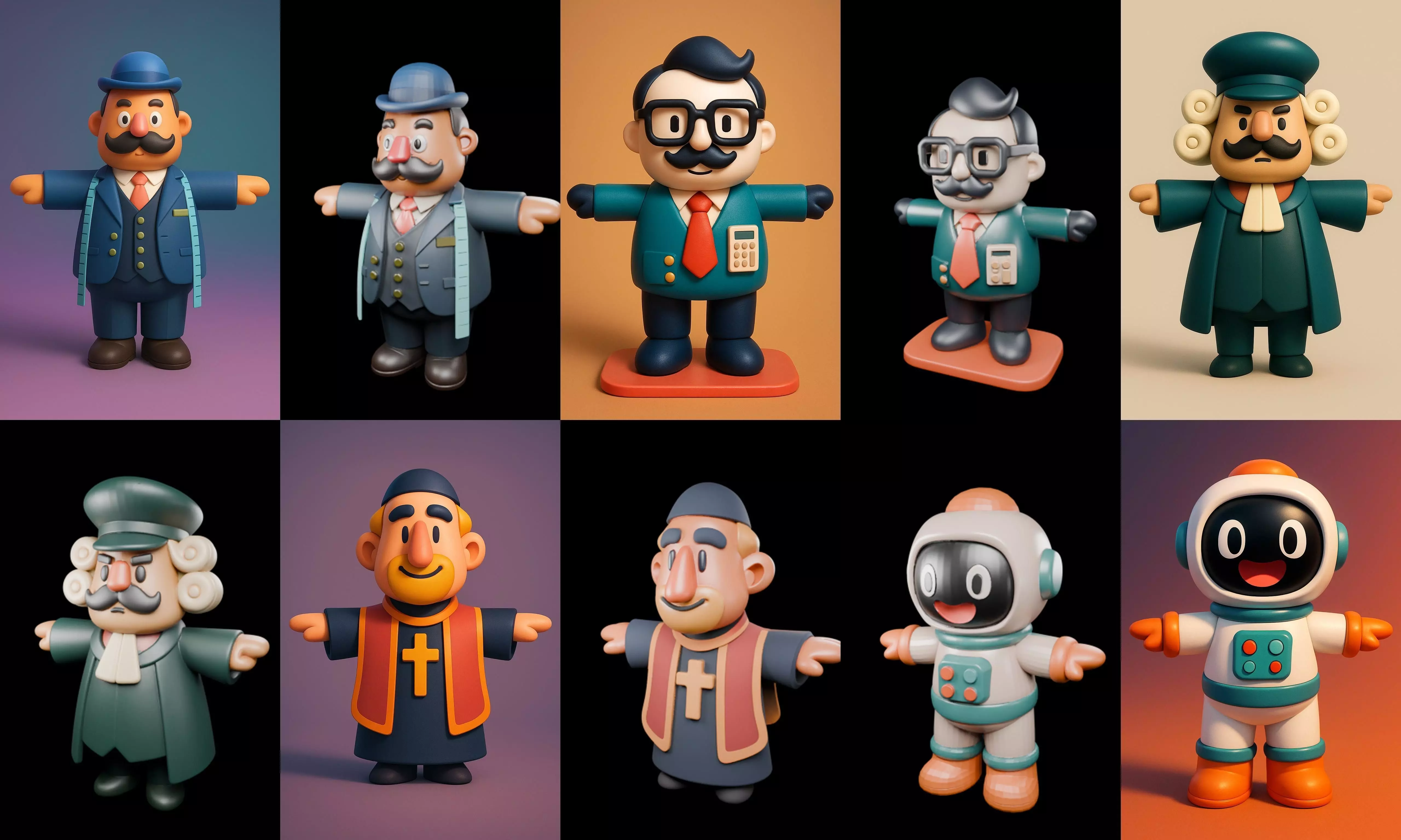Mini Boy Fantasy bundle 11 pack 100 glb 3D model_9
