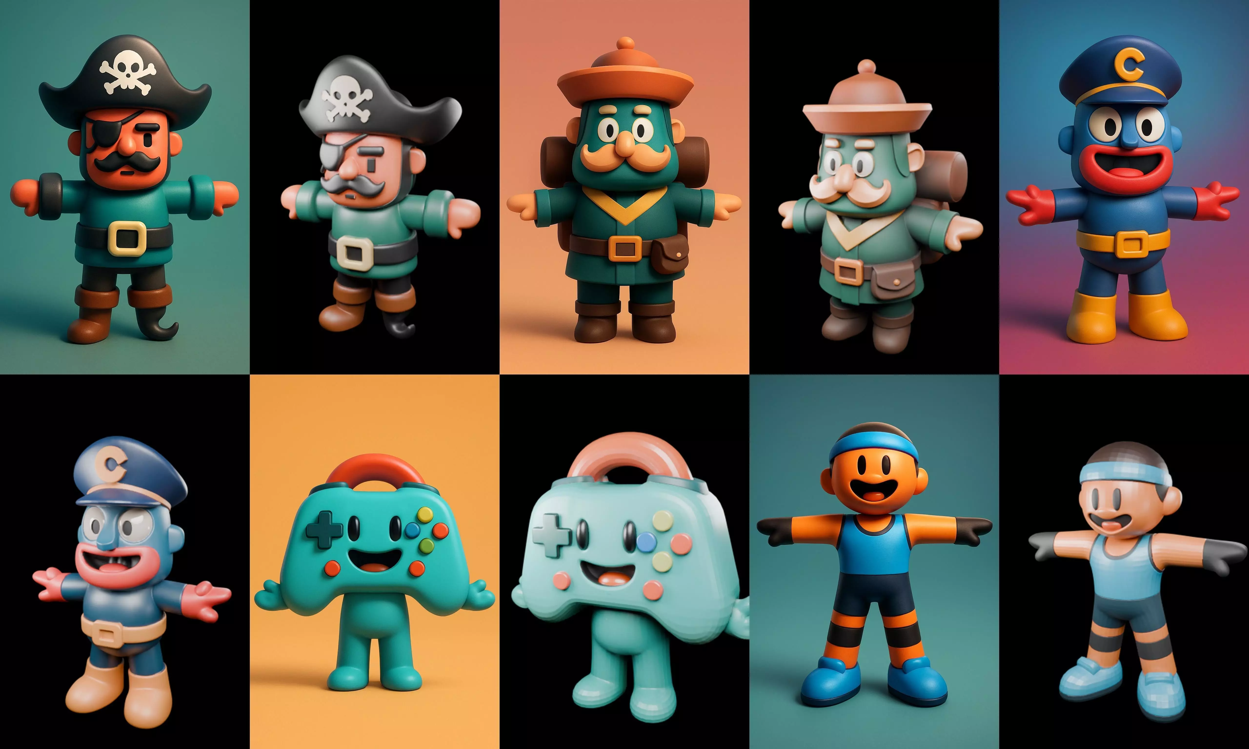 Mini Boy Fantasy bundle 11 pack 100 glb 3D model_8