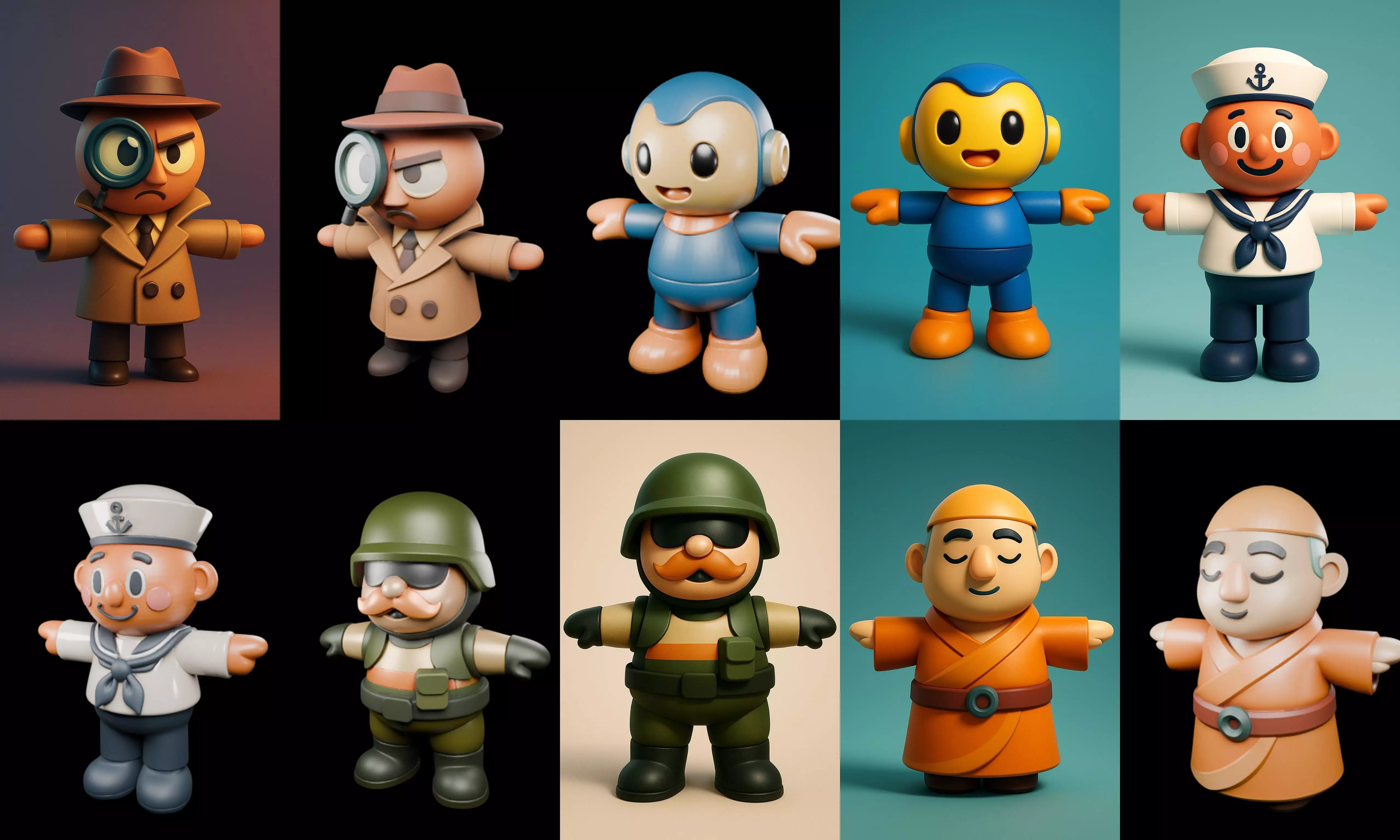 Mini Boy Fantasy bundle 11 pack 100 glb 3D model_5