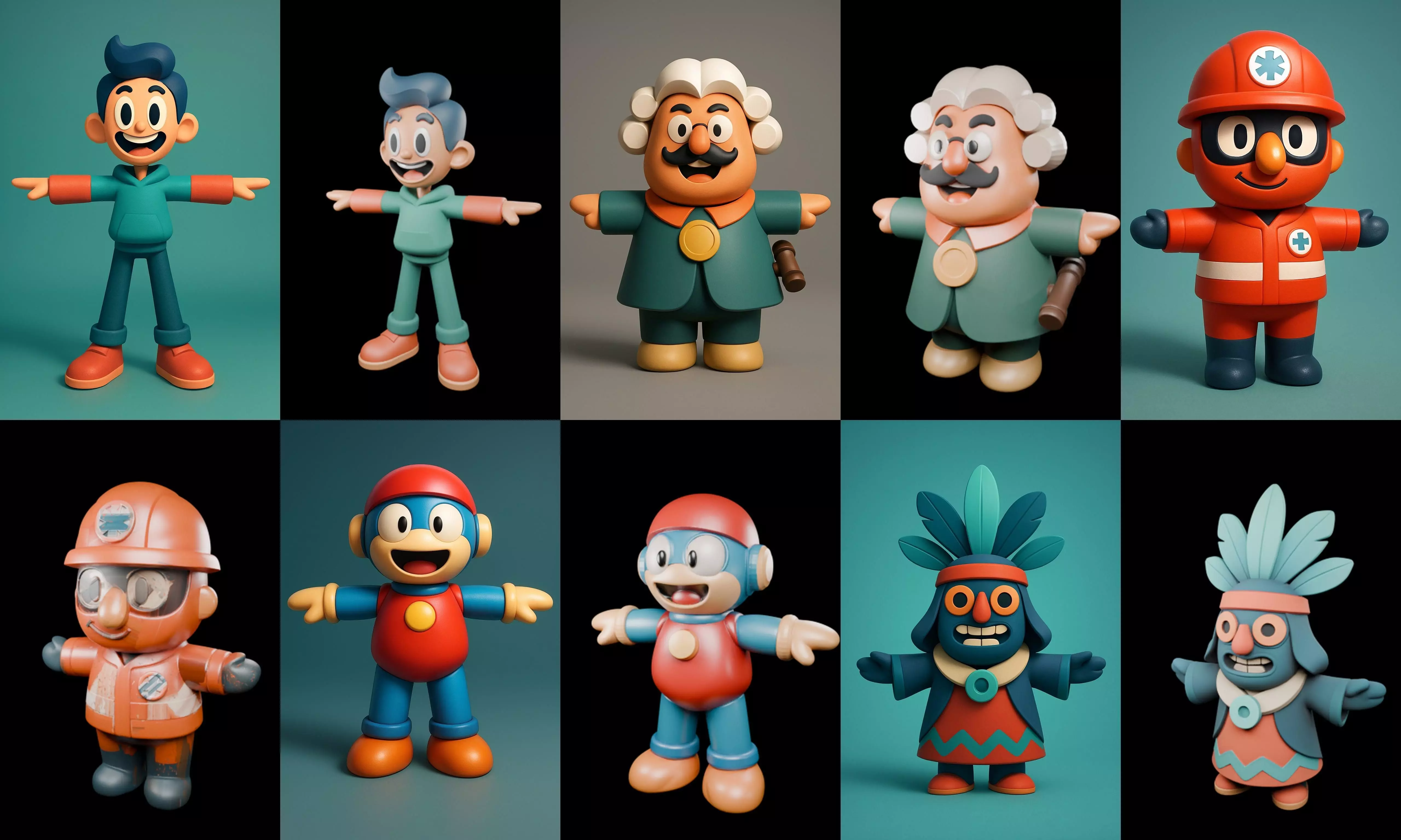 Mini Boy Fantasy bundle 11 pack 100 glb 3D model_7