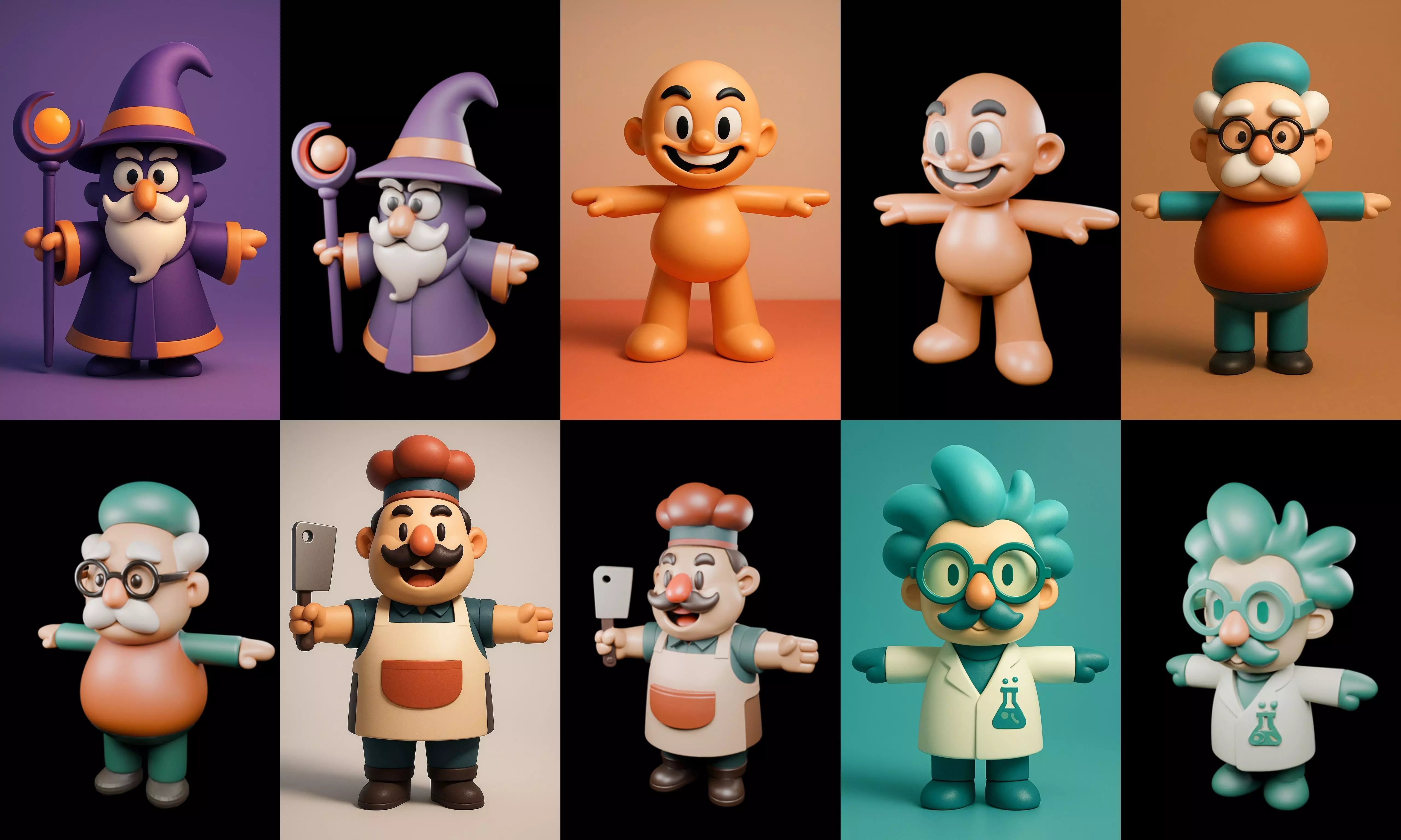 Mini Boy Fantasy bundle 11 pack 100 glb 3D model_14