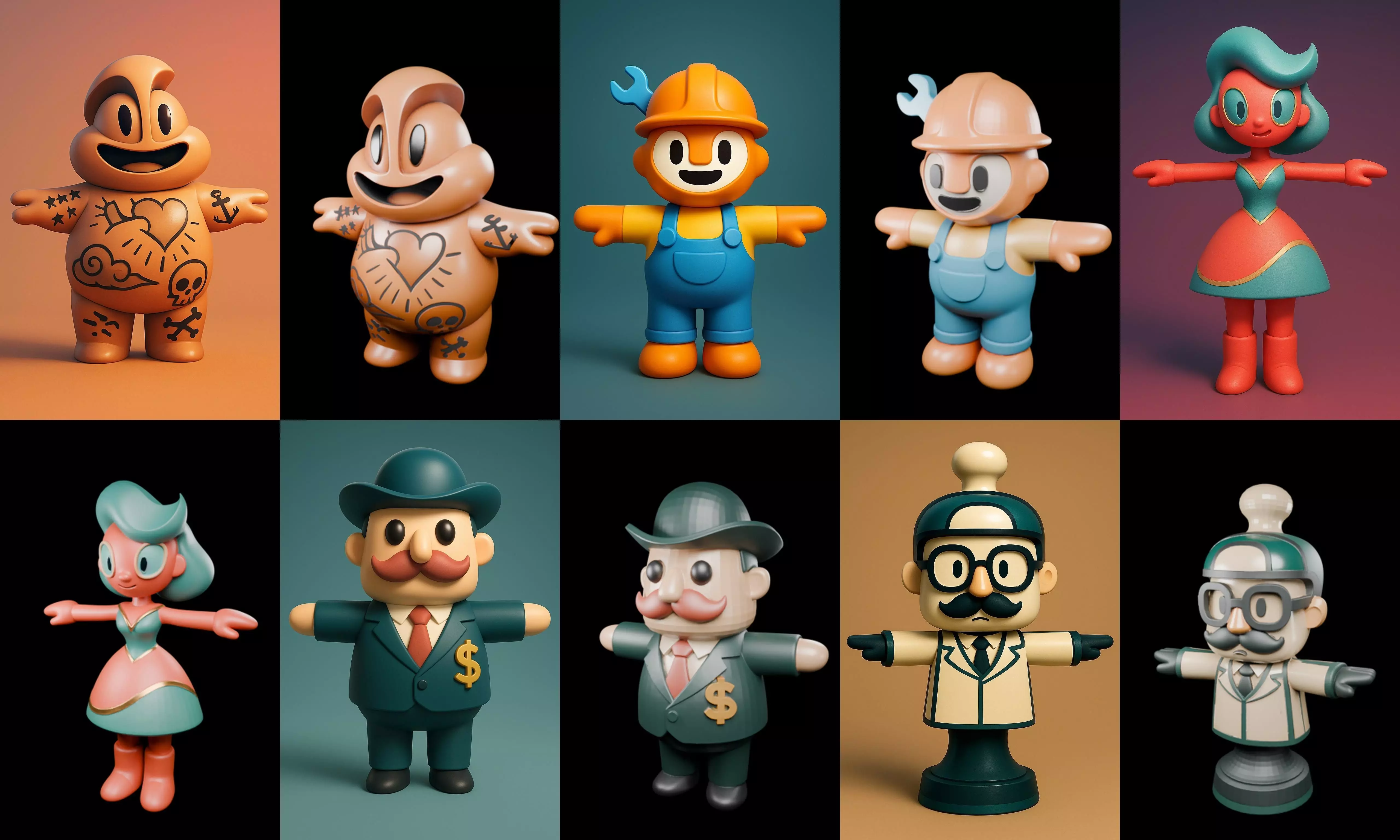 Mini Boy Fantasy bundle 11 pack 100 glb 3D model_2