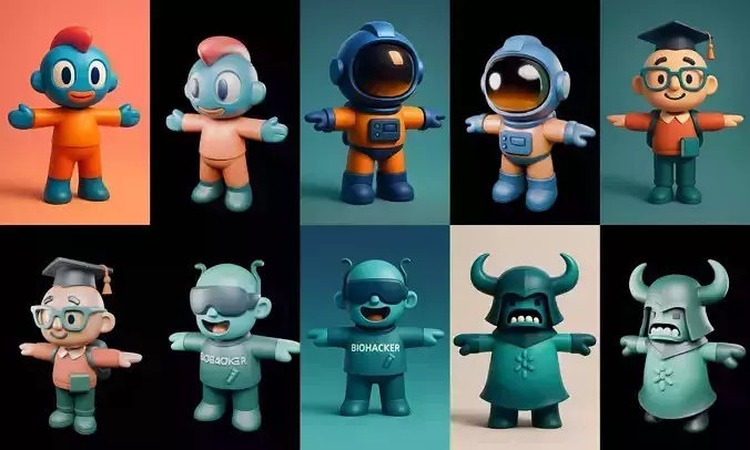 Mini Boy Fantasy bundle 11 pack 100 glb