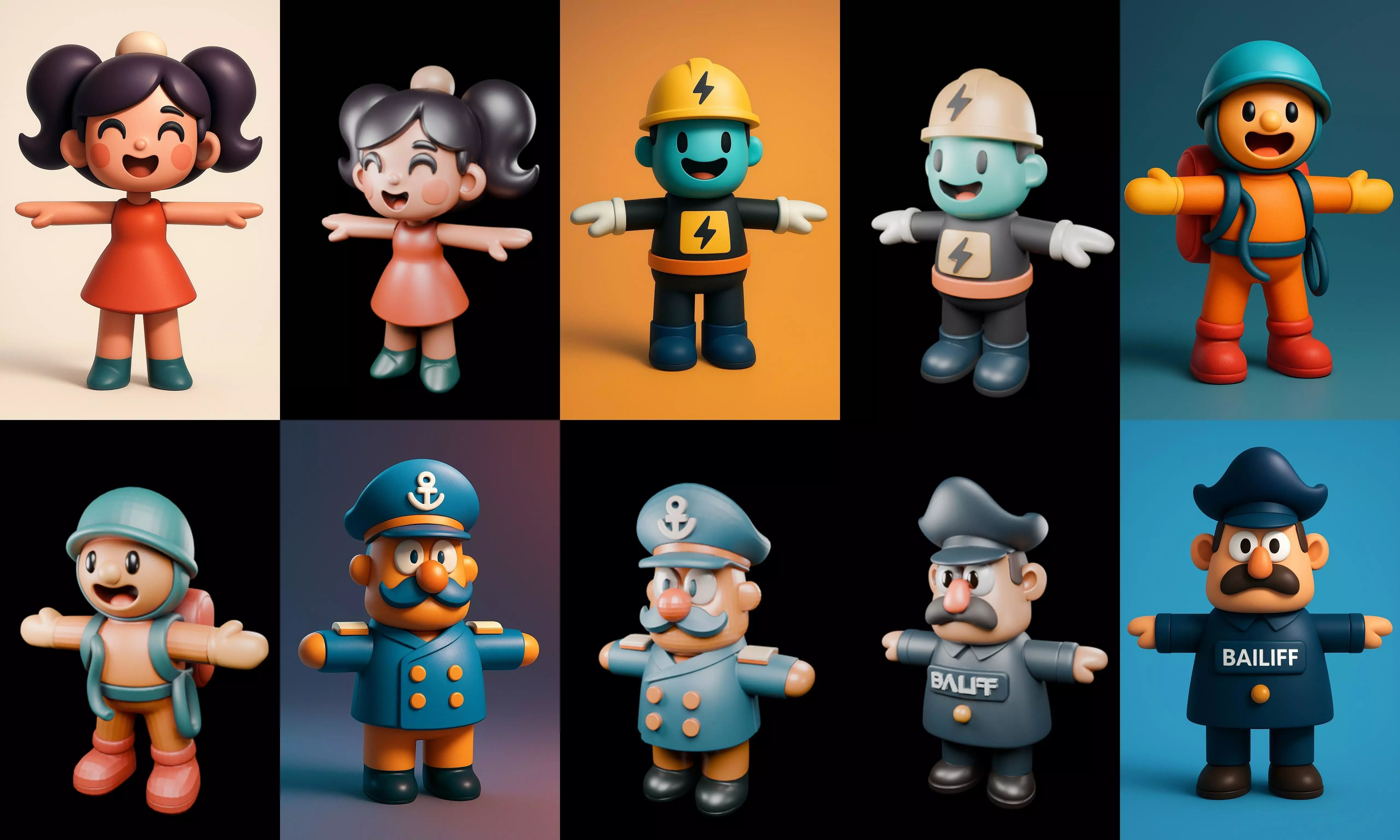 Mini Boy Fantasy bundle 11 pack 100 glb 3D model_13