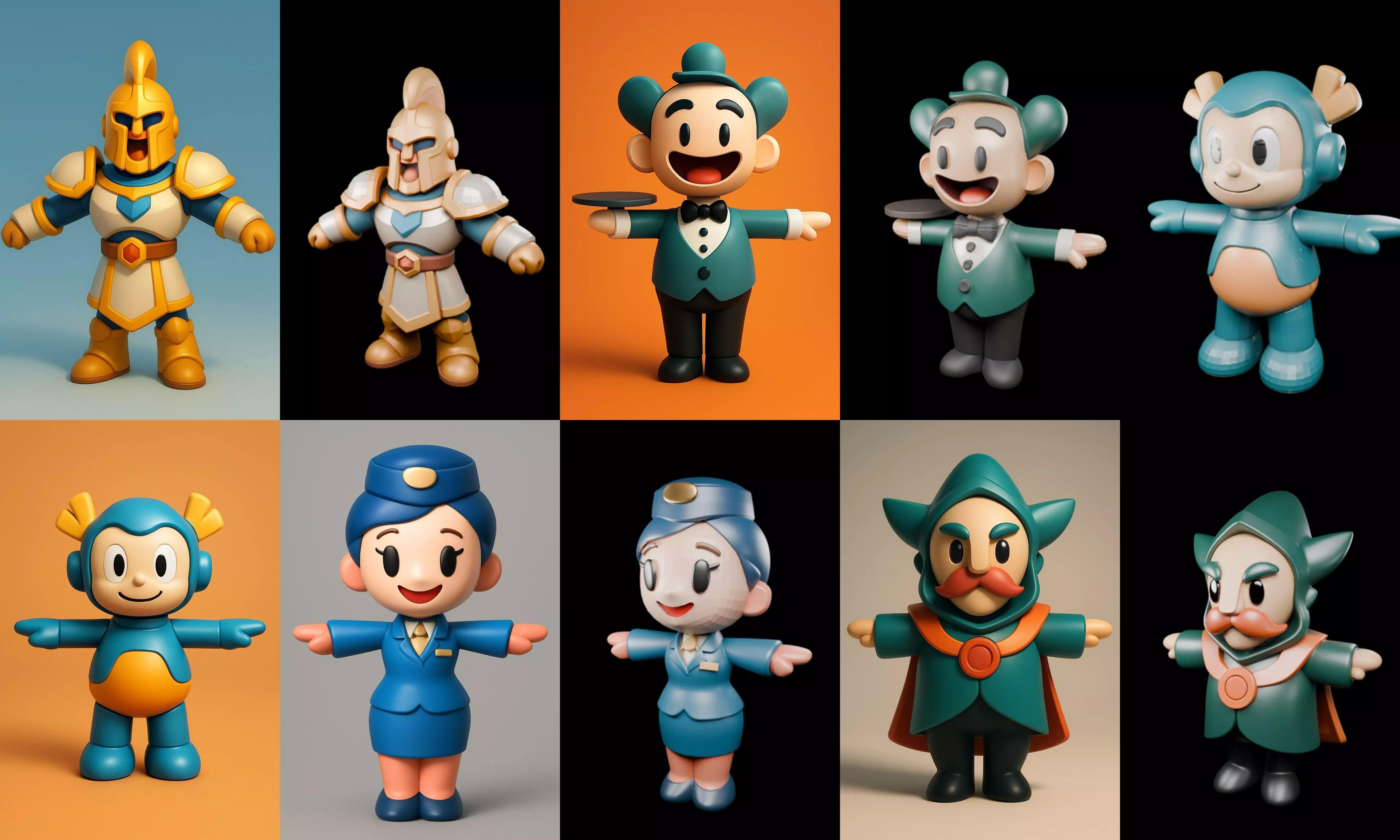 Mini Boy Fantasy bundle 11 pack 100 glb 3D model_11
