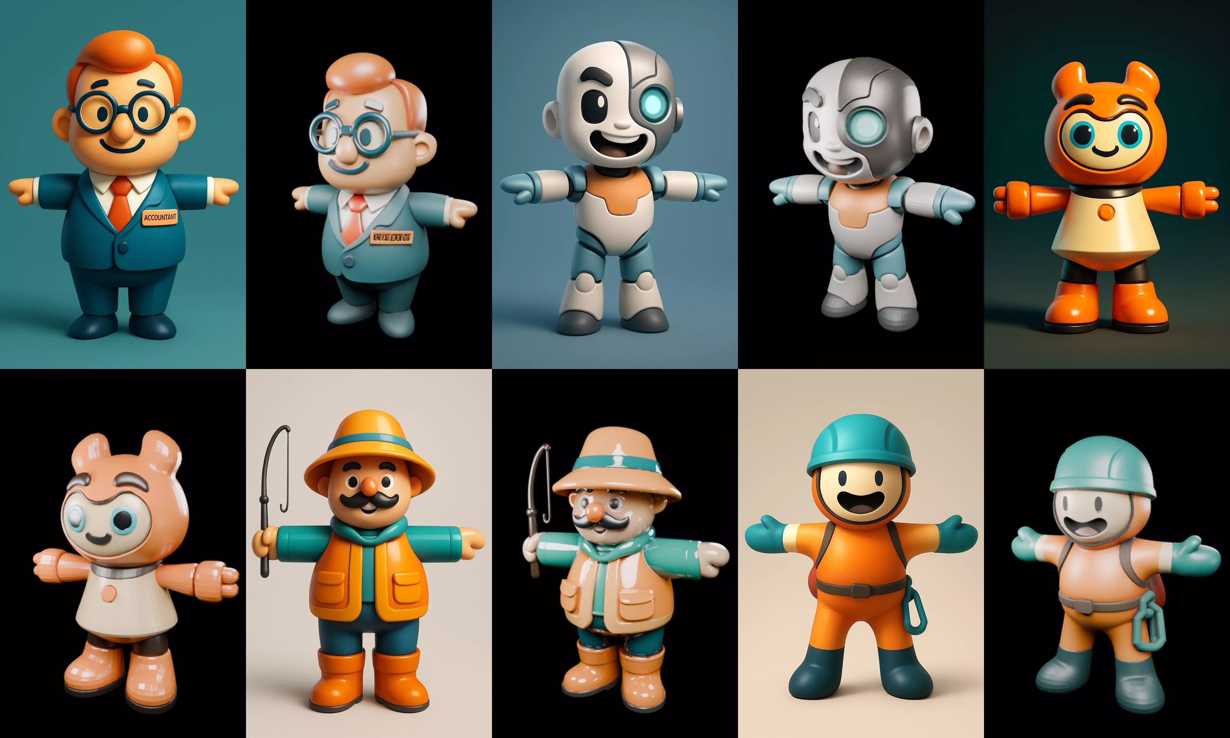 Mini Boy Fantasy bundle 11 pack 100 glb 3D model_12