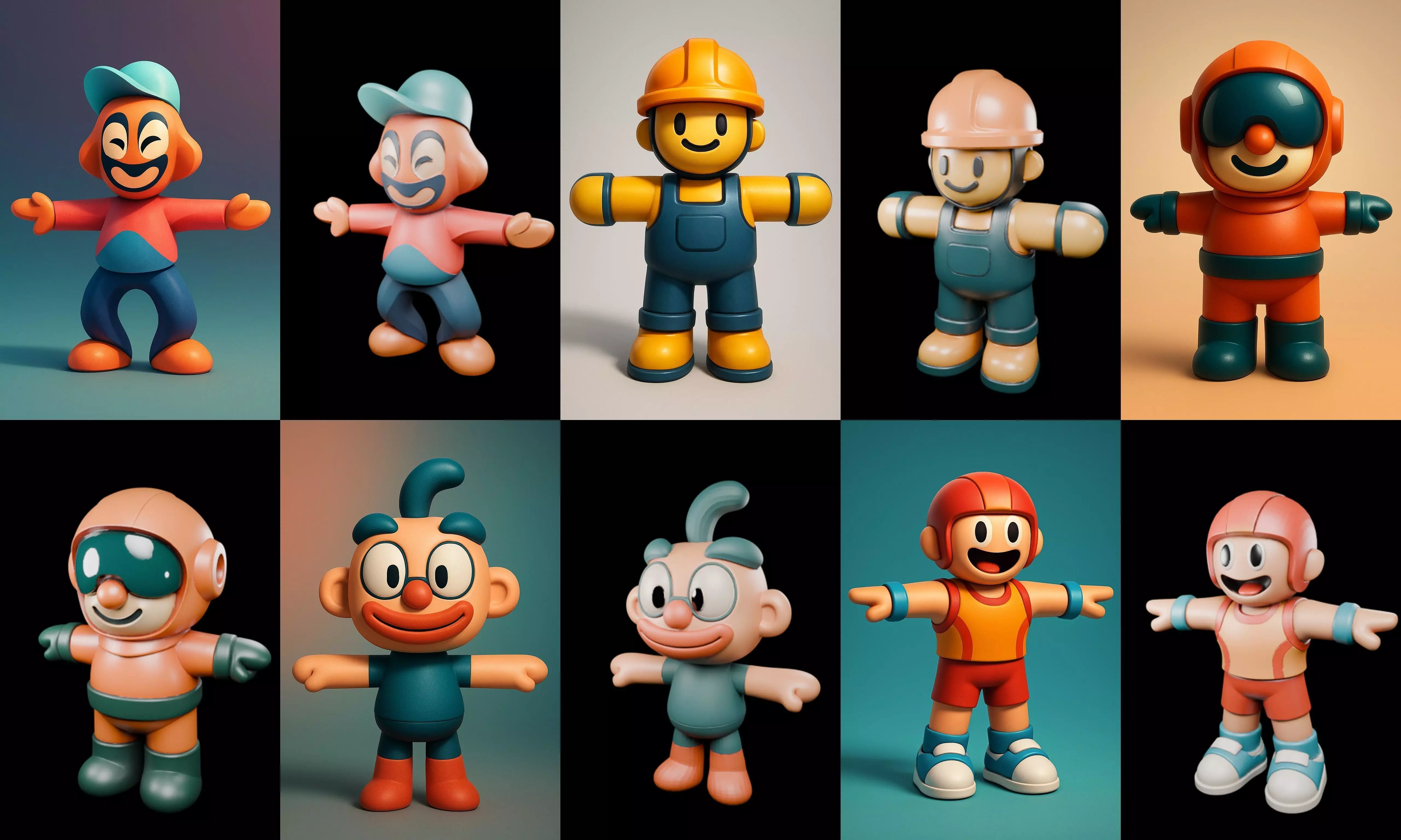 Mini Boy Fantasy bundle 11 pack 100 glb 3D model_1