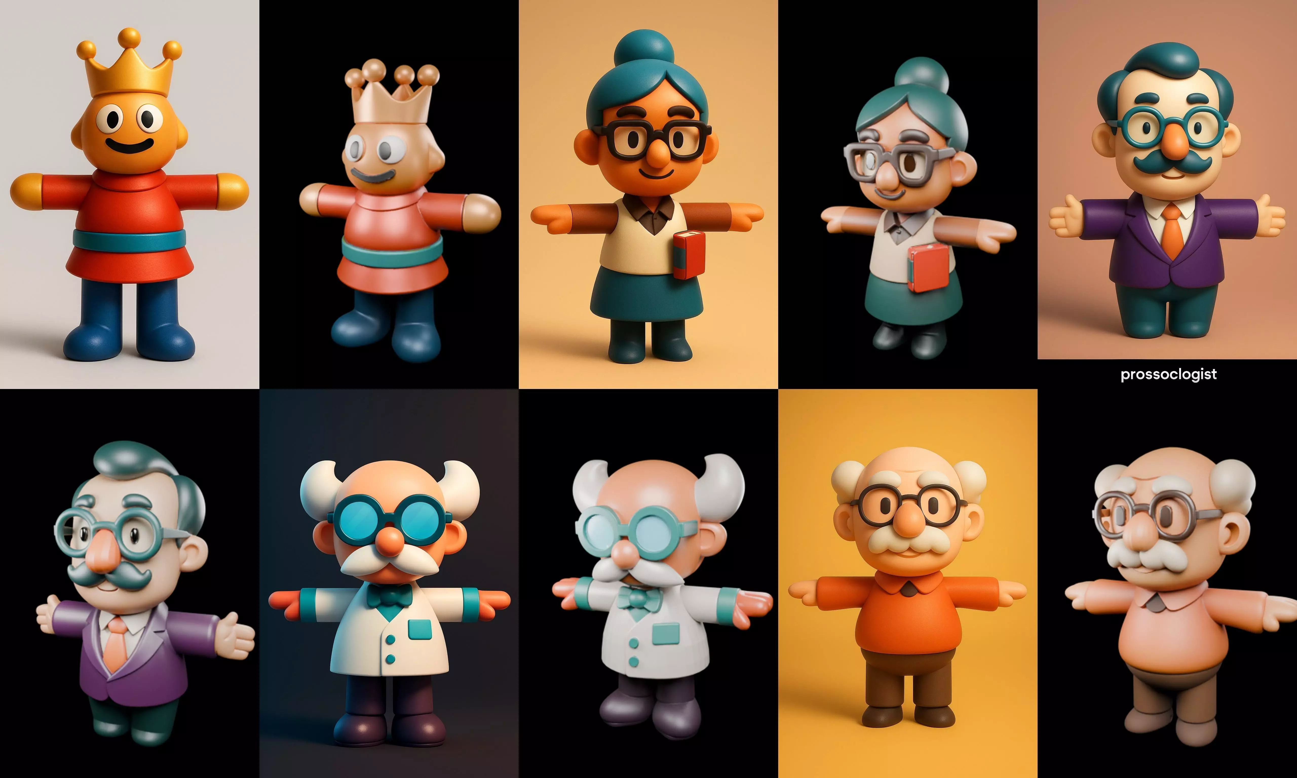 Mini Boy Fantasy bundle 10 pack 100 glb 3D model_1