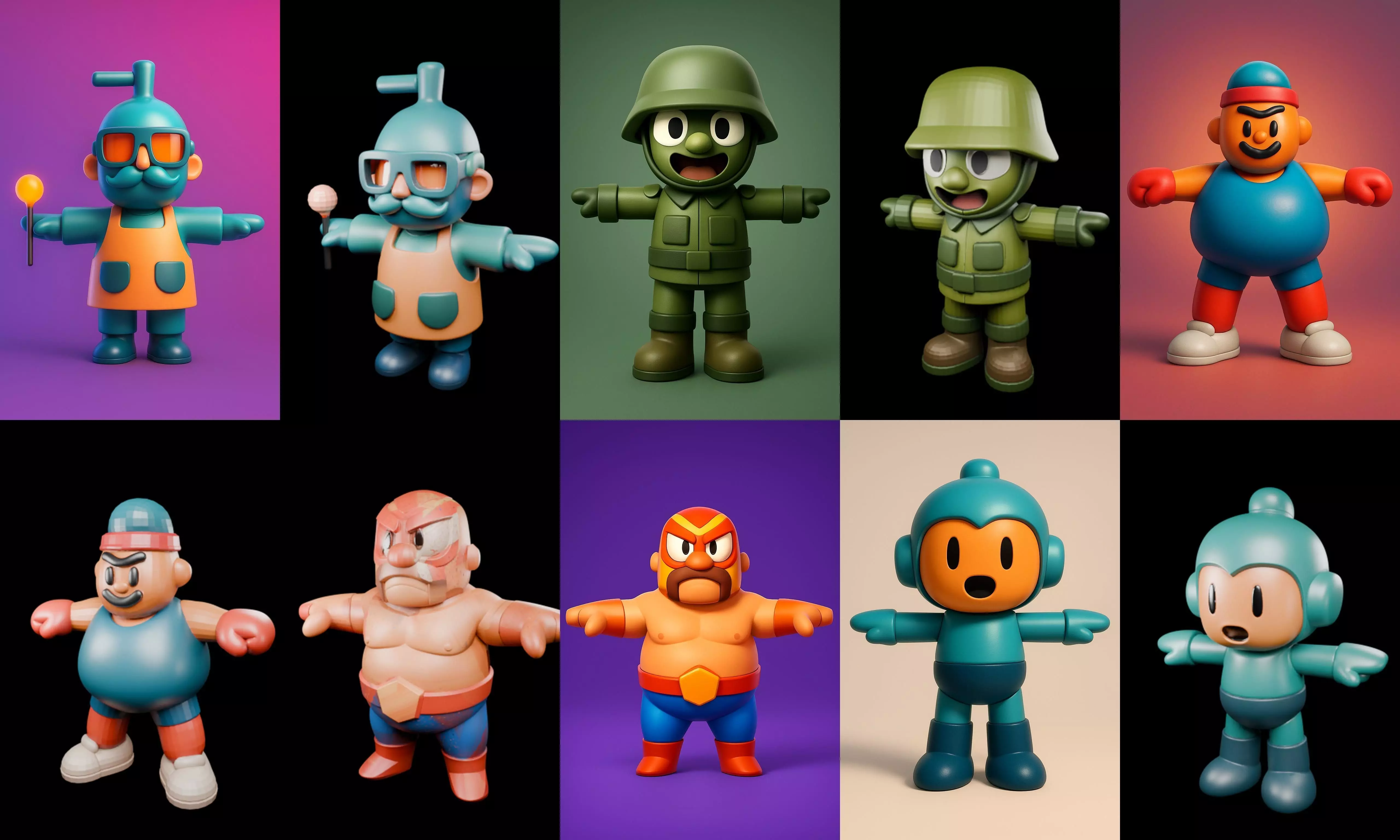 Mini Boy Fantasy bundle 10 pack 100 glb 3D model_15