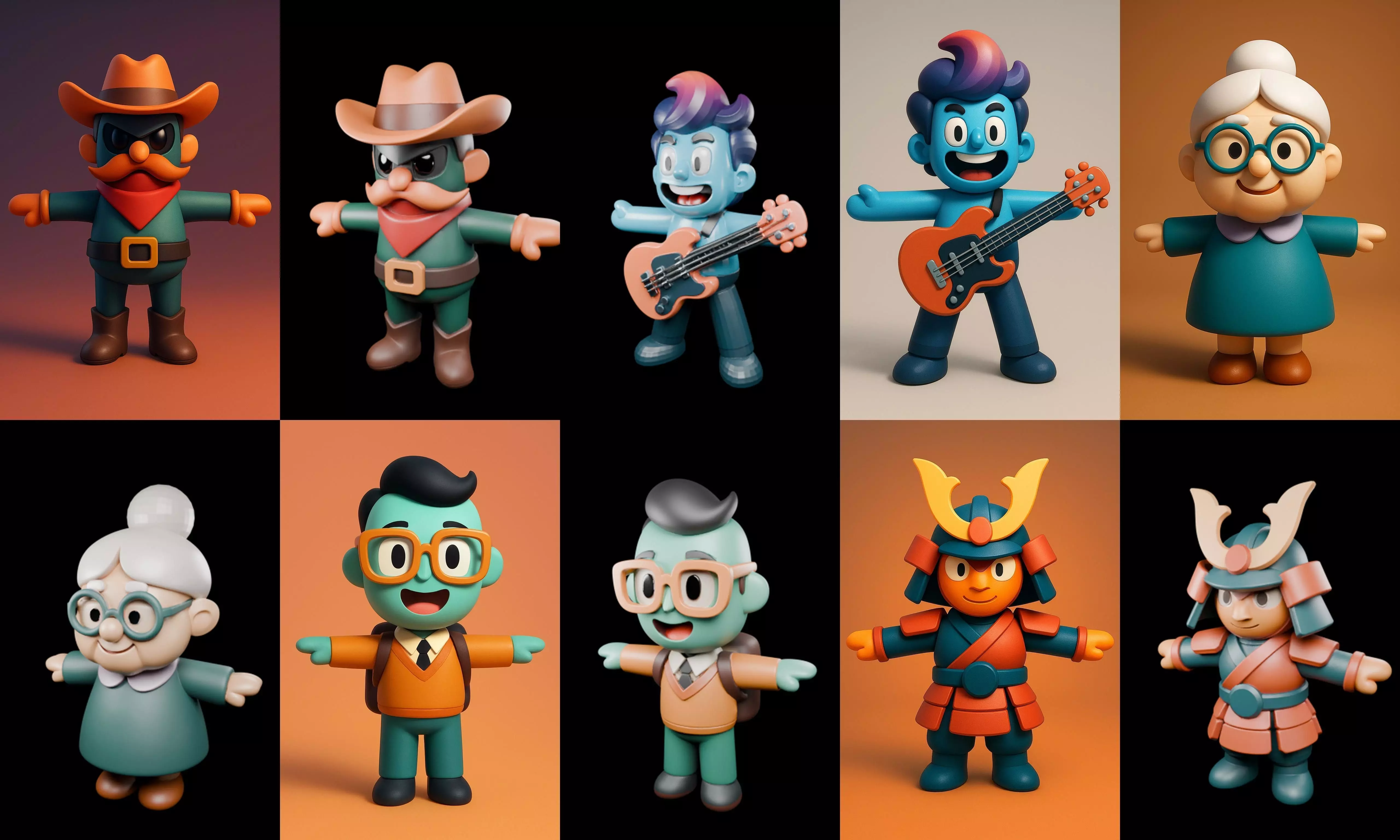 Mini Boy Fantasy bundle 10 pack 100 glb 3D model_18