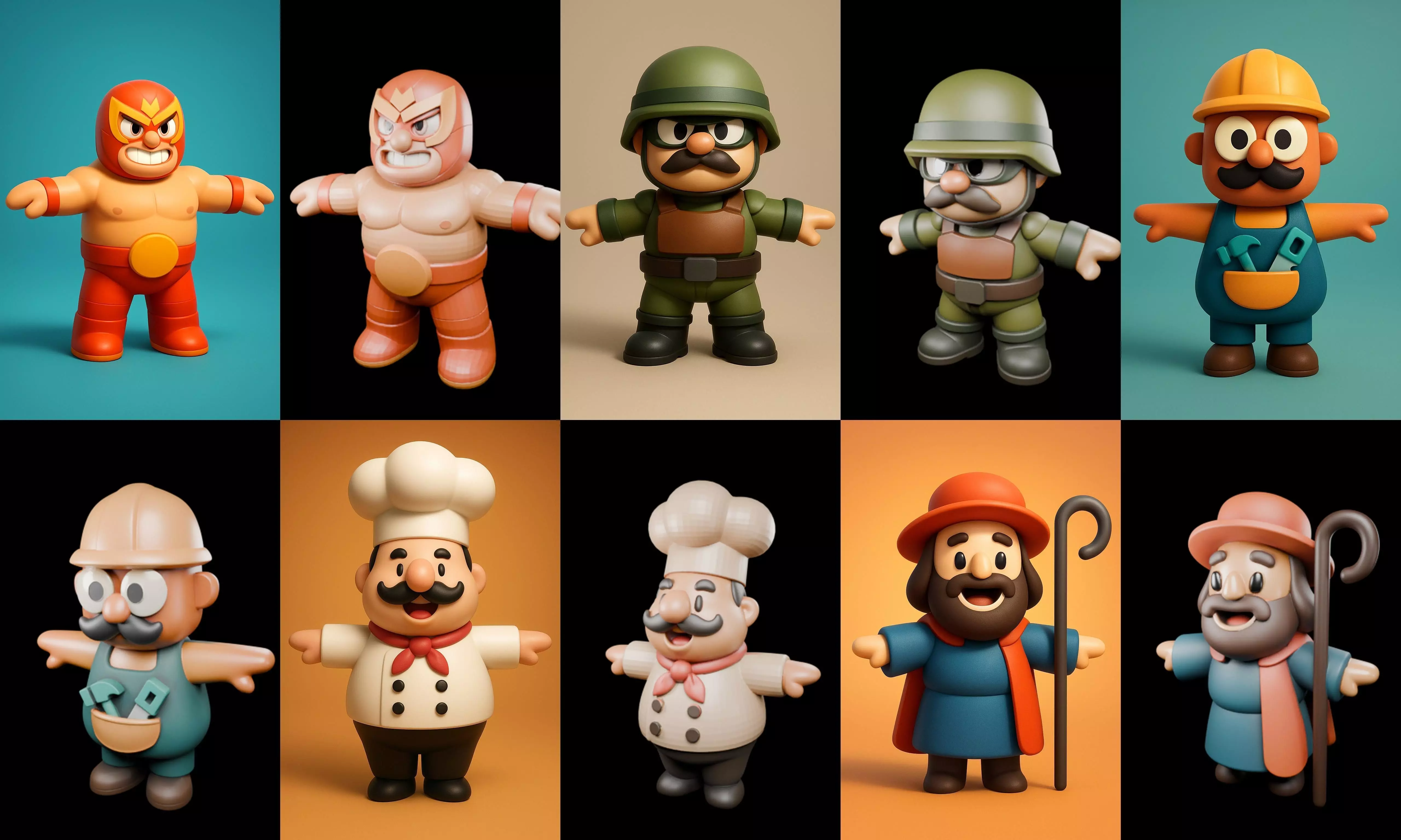 Mini Boy Fantasy bundle 10 pack 100 glb 3D model_12