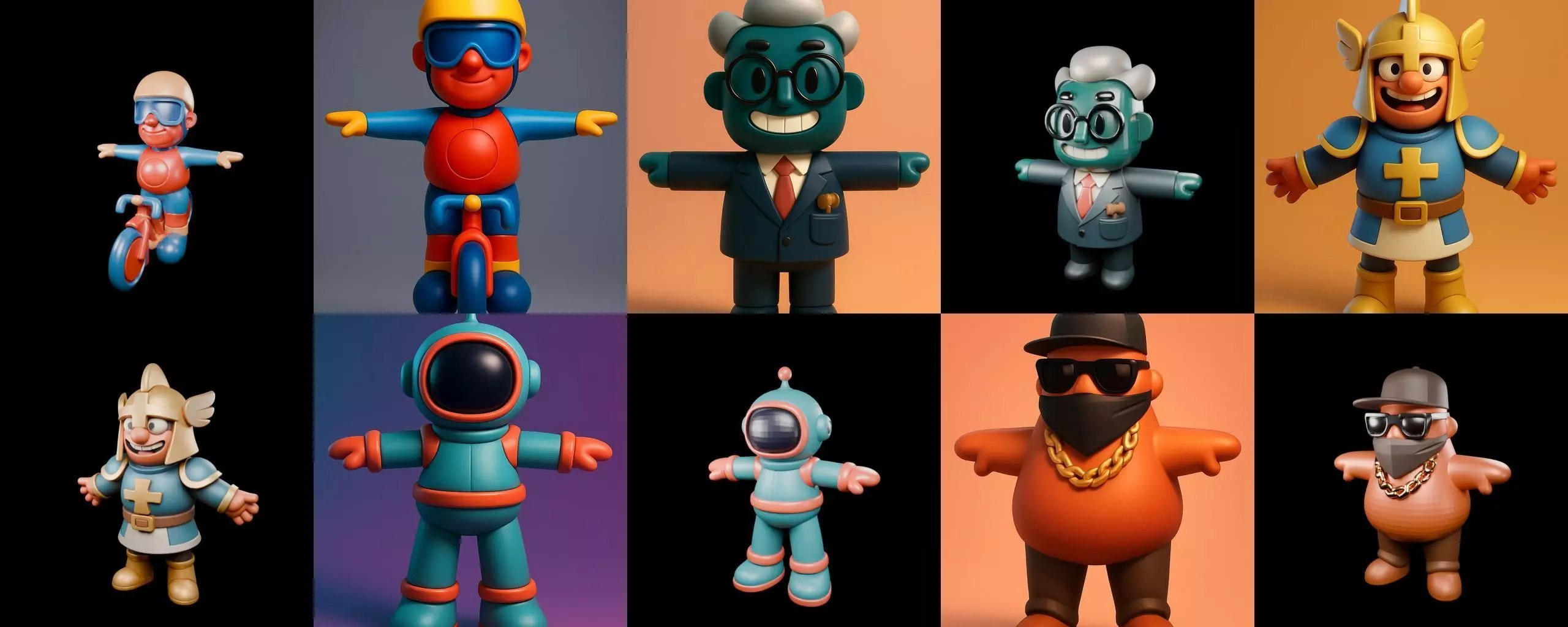 Mini Boy Fantasy bundle 10 pack 100 glb 3D model_8